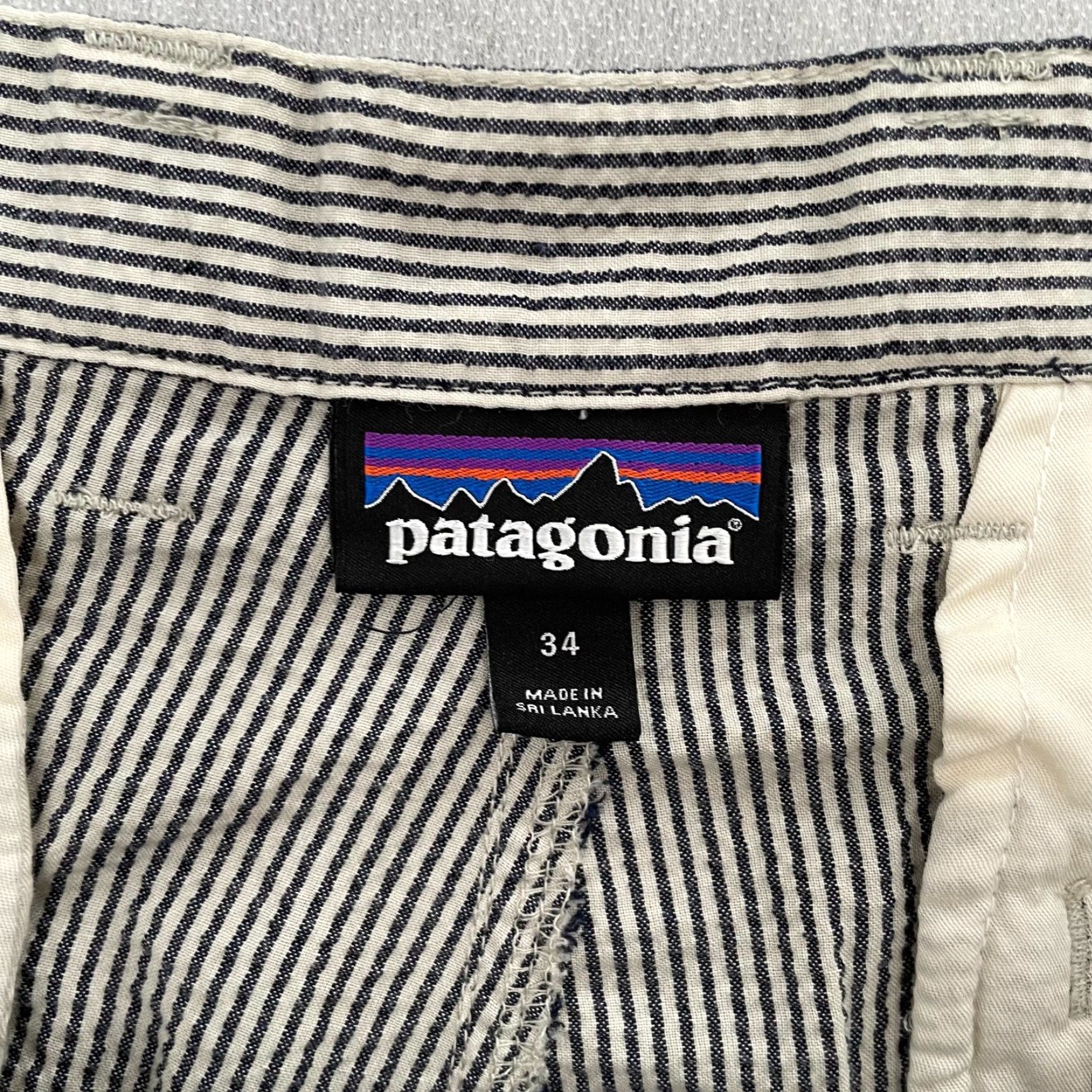 Patagonia Patagonia Shorts Adult 34 Gray Striped Chino Pockets Casual Belt Loops Logo Mens Polyester Organic Cotton Size US 34 / EU 50 - 5 Thumbnail