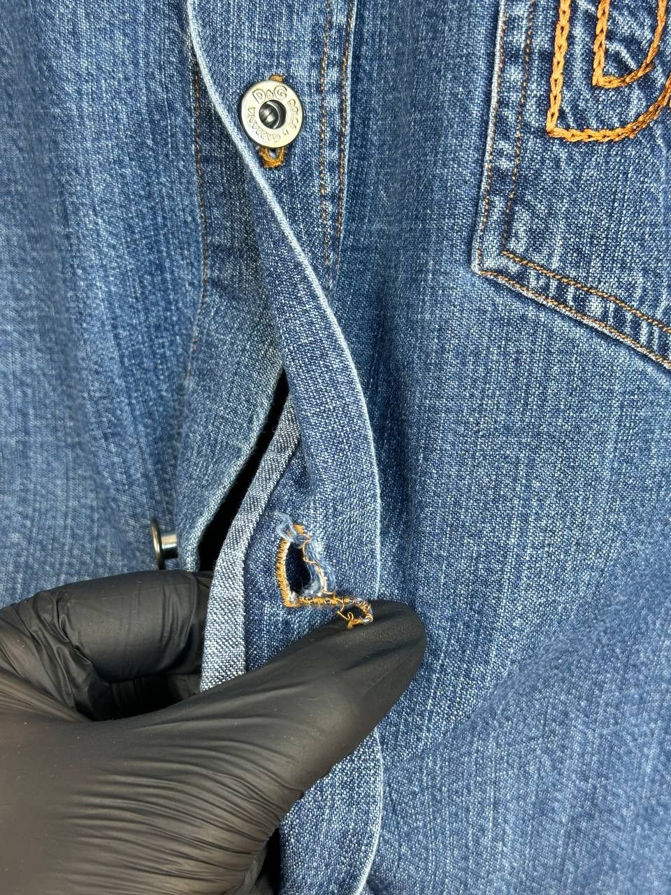 Dolce & Gabbana D&G Dolce & Gabbana Denim Shirt Vintage Logo Pocket Slim Fit Size US L / EU 52-54 / 3 - 12 Thumbnail