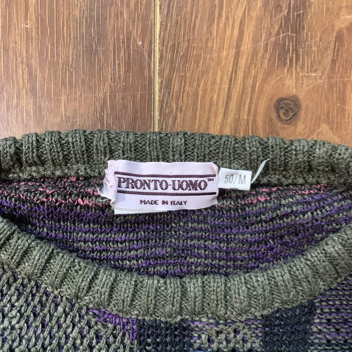 Pronto Uomo × Vintage Pronto Uomo Graphic Knit Sweater Size US M / EU 48-50 / 2 - 4 Thumbnail