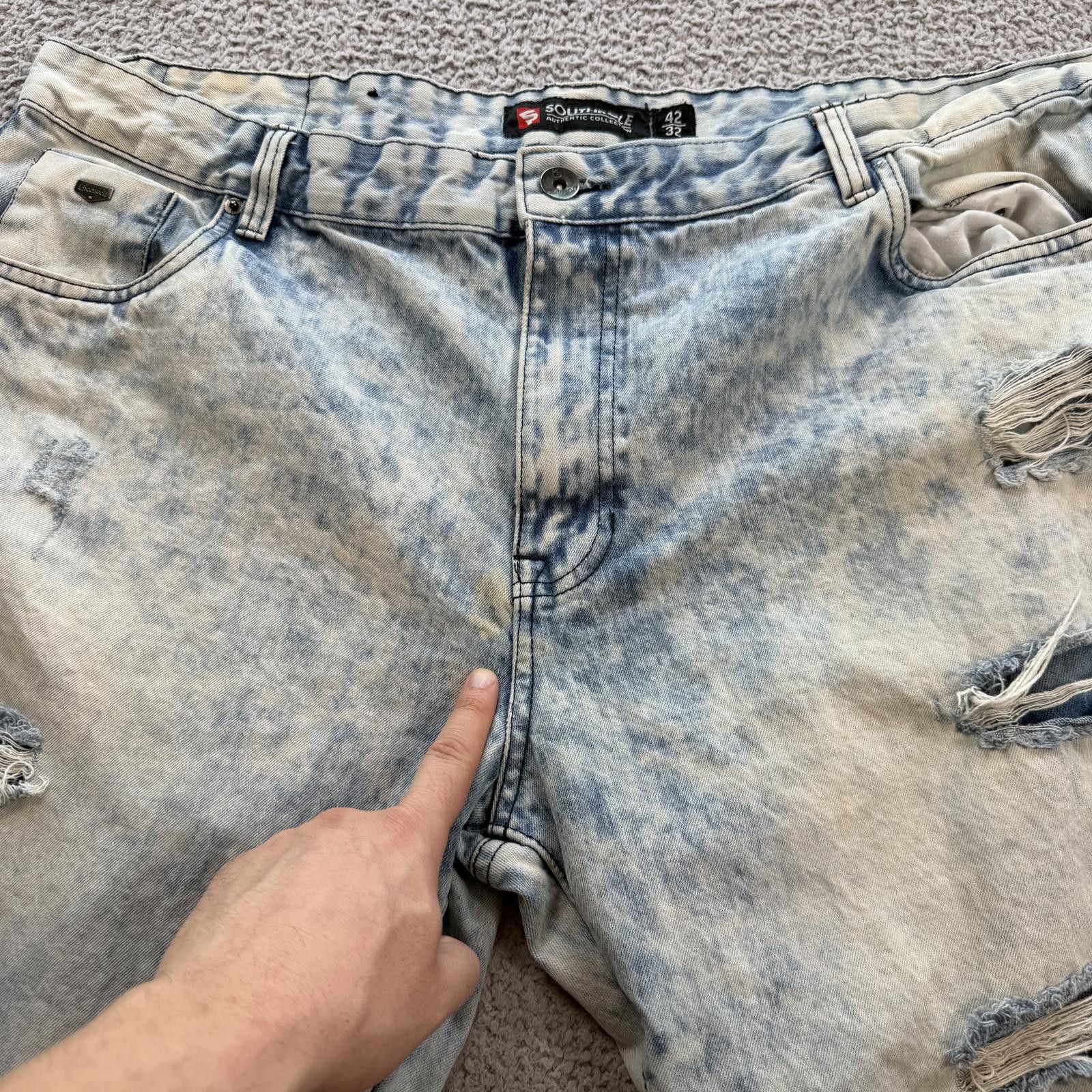 Southpole Vintage Southpole Jeans Mens 42x32 Distressed Acid Wash Size US 42 / EU 58 - 8 Thumbnail
