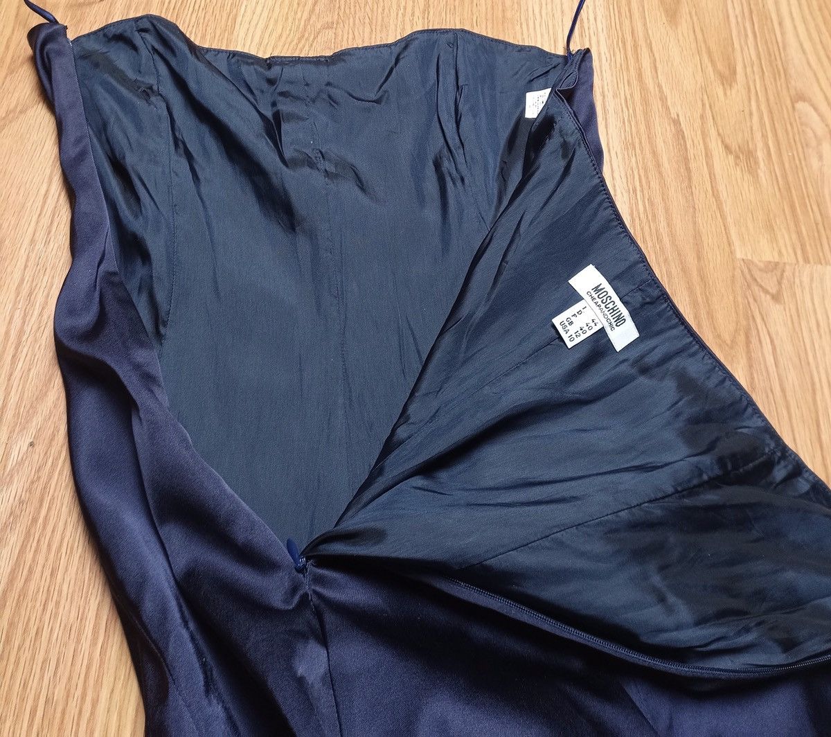 Moschino MOSCHINO Satin Dark Blue Bustier Dress EU 40 US 10 Size L / US 10 / IT 46 - 5 Thumbnail