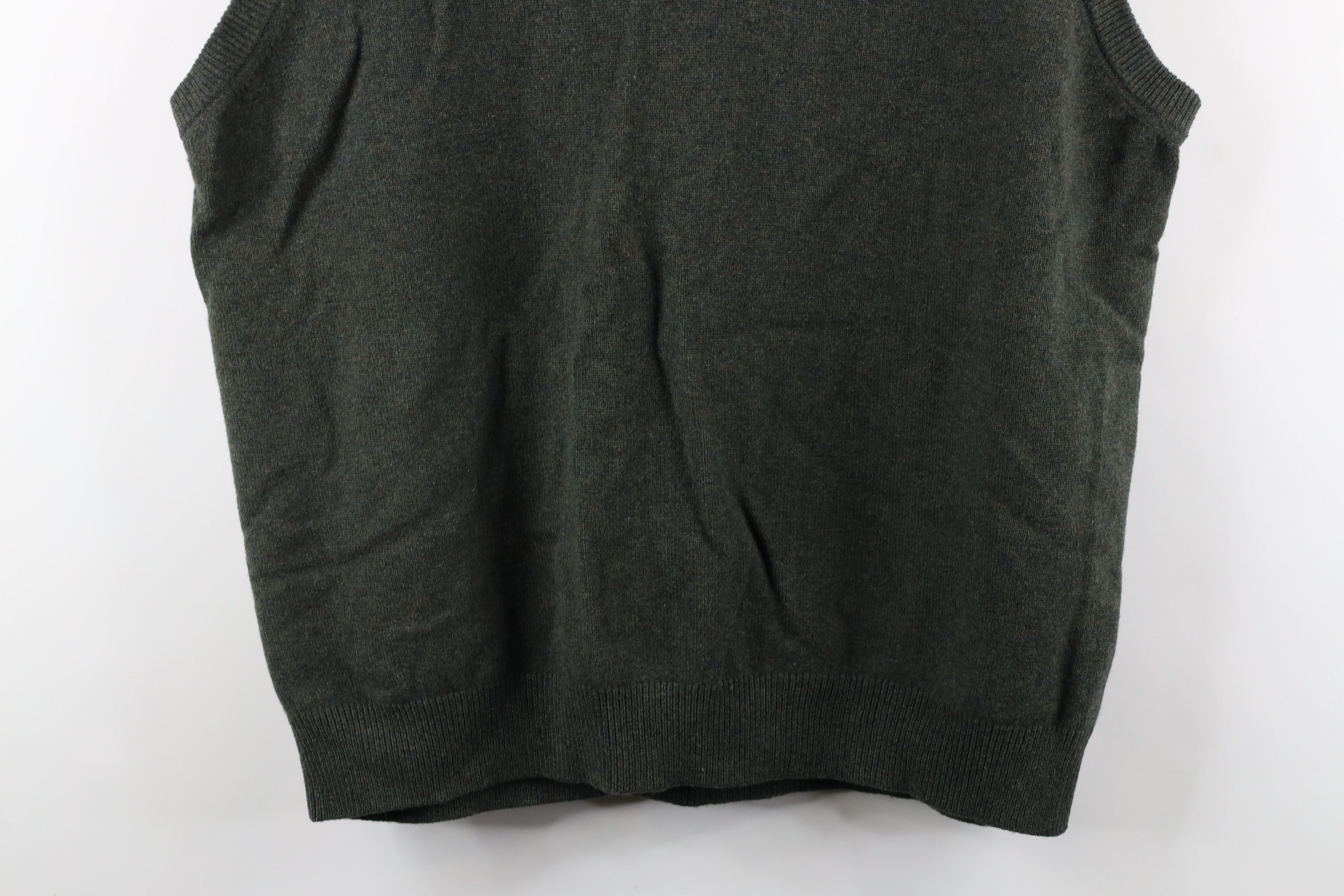 L.L. Bean × Vintage Vintage 90s LL Bean Lambswool V-Neck Sweater Vest Green Size US XL / EU 56 / 4 - 3 Thumbnail