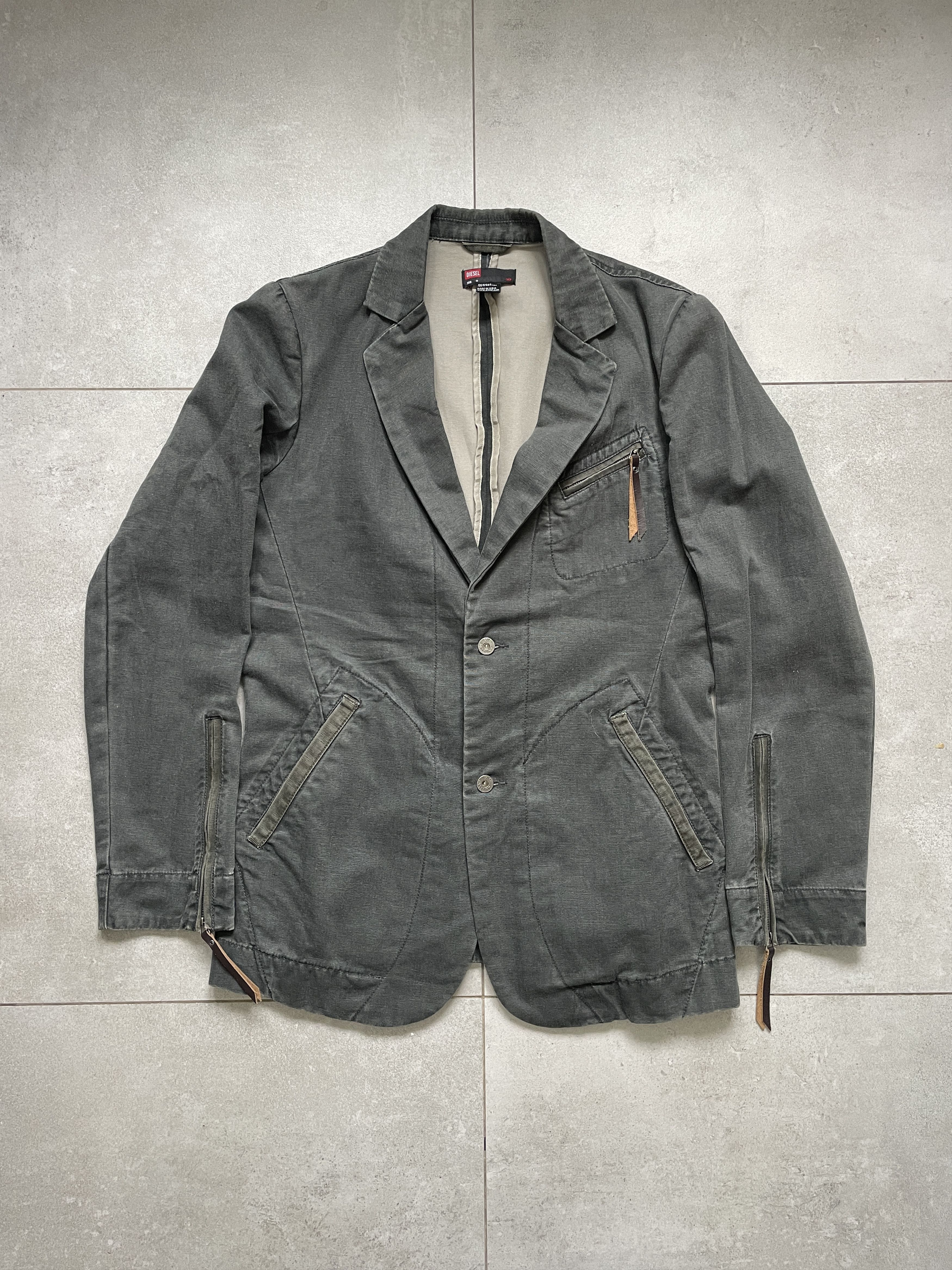 Diesel Y2K DIESEL GRAY WASHED JAPANEESE TYPE BLAZER JACKET Size US M / EU 48-50 / 2 - 1 Thumbnail