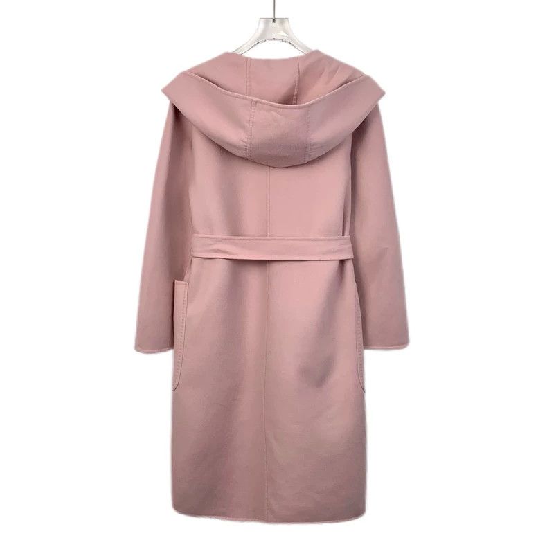 Max Mara Max Mara Pink Wool Hooded Belt Coat Size S / US 4 / IT 40 - 2 Thumbnail