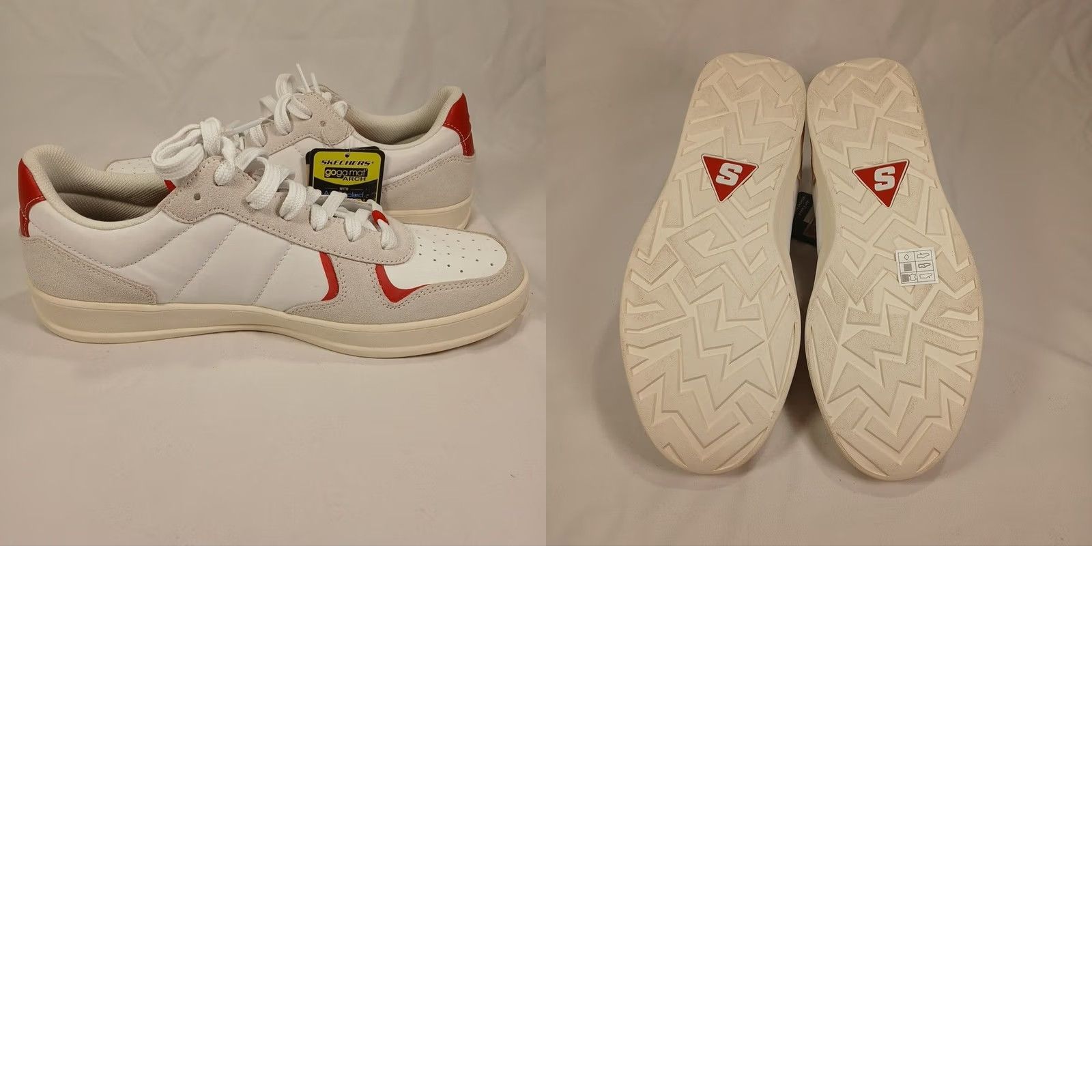 SKECHERS SKECHERS Mens White Red Sneakers Size 10 Low Top Casual Street Shoes NWOB Size US M / EU 48-50 / 2 - 9 Thumbnail