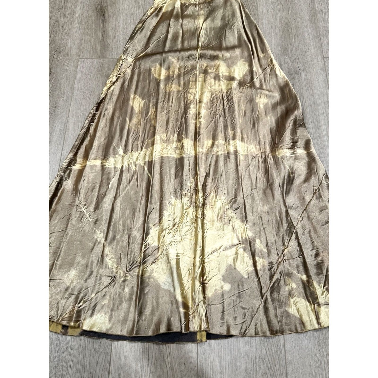 Vintage VINTAGE Momo Falana Dress Women's Long Sleeveless Hand Dyed Rayon Gold "Empire" Small Size S / US 4 / IT 40 - 3 Thumbnail