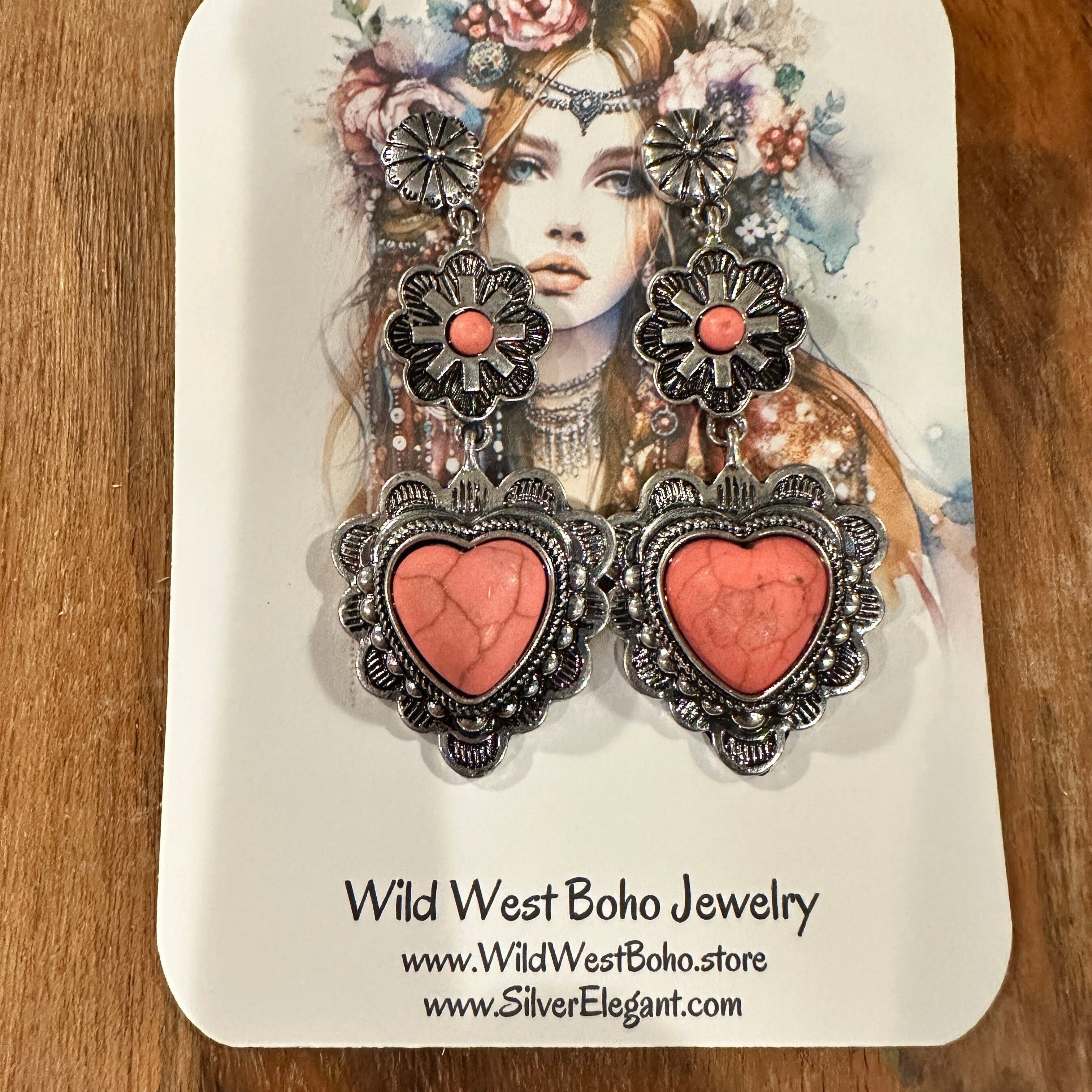 Other Playful Pink Heart Western Charm Earrings Size ONE SIZE - 8 Thumbnail