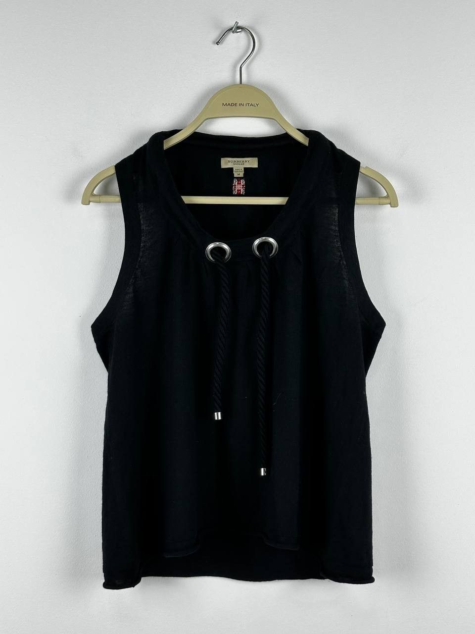 Burberry × Designer × Vintage Burberry Vintage Wool Tank Top Opium Black Size M / US 6-8 / IT 42-44 - 1 Thumbnail