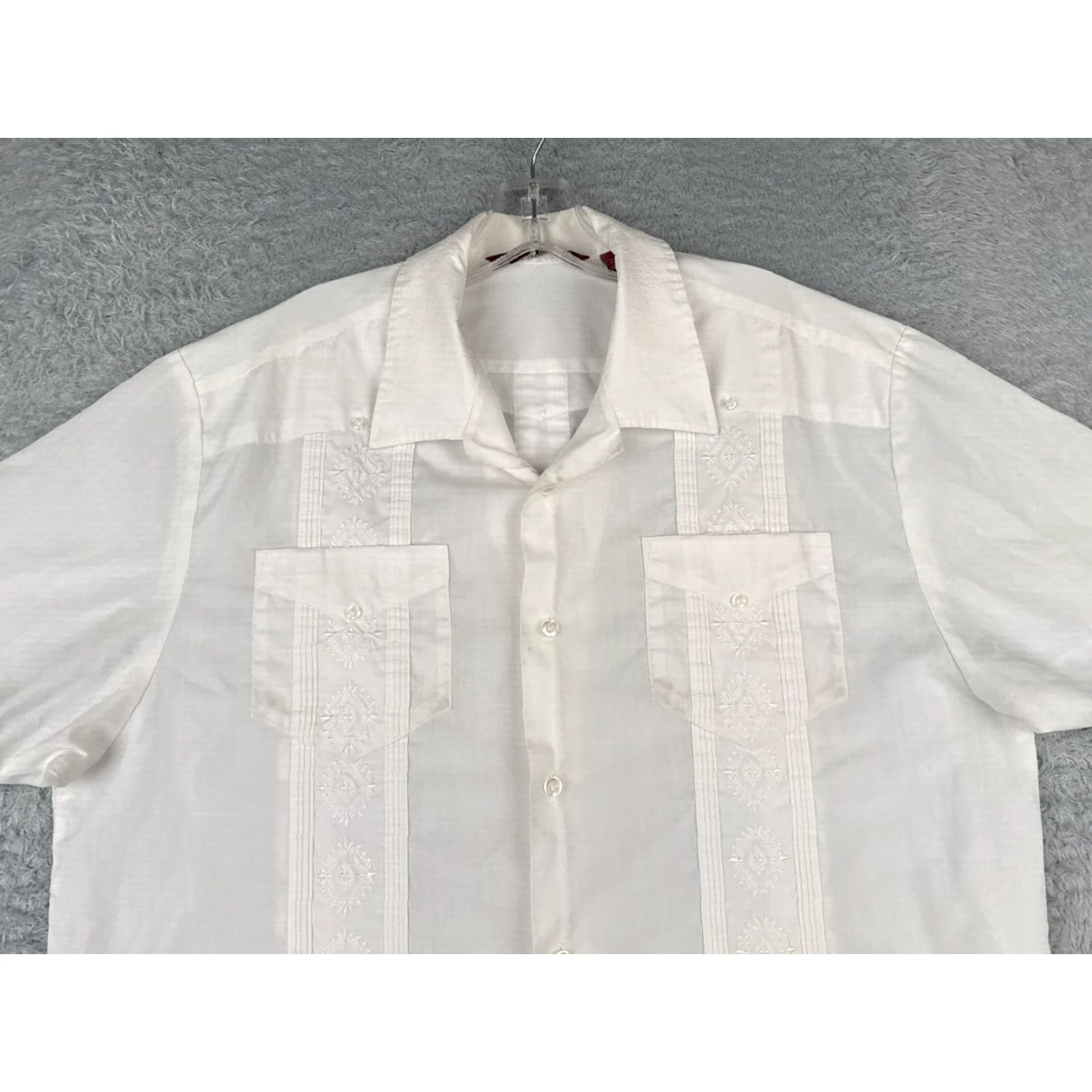 Vintage Sobrino Shirt Adult Large White Button-Up Polyester Blend 4 Pocket Read Size US L / EU 52-54 / 3 - 4 Thumbnail