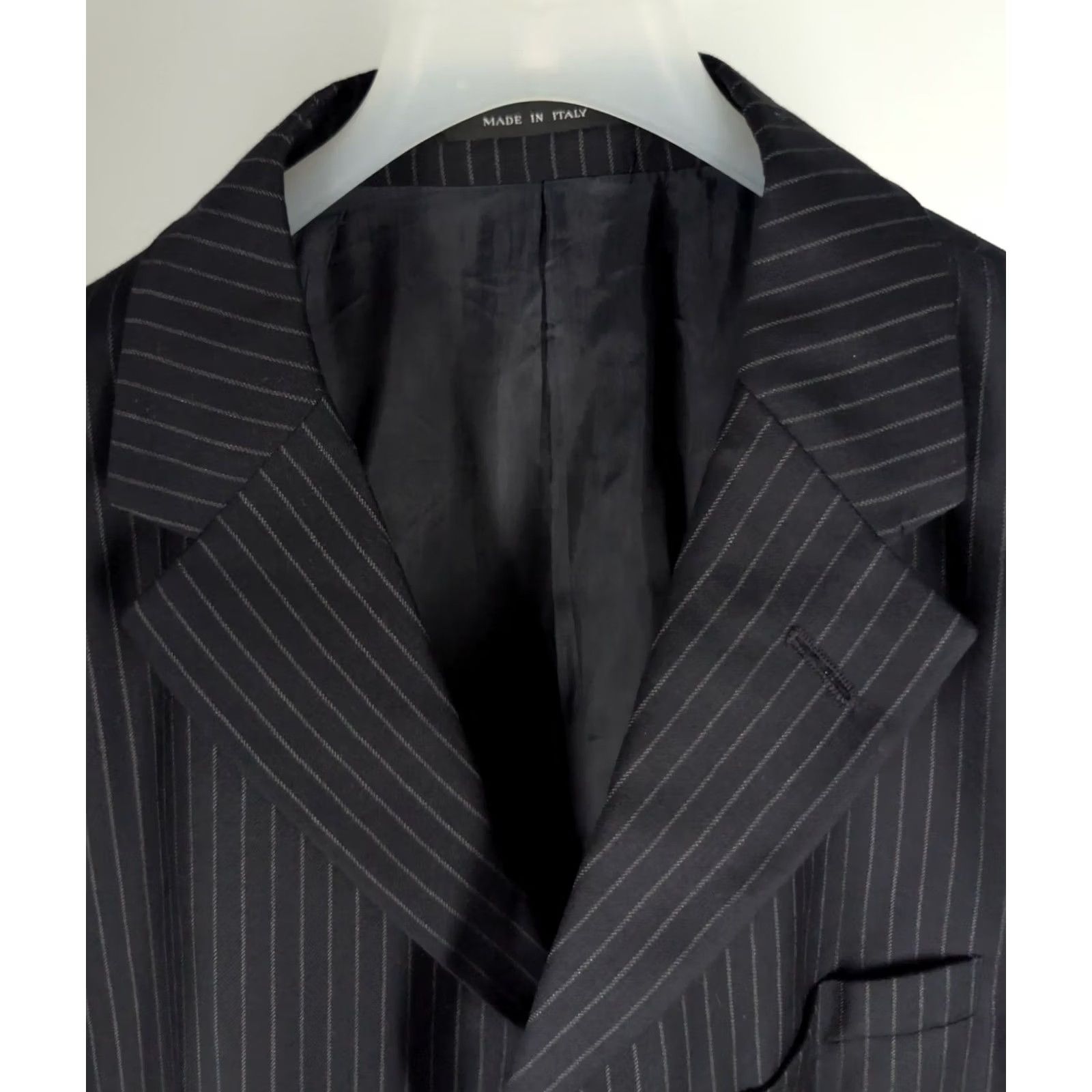 Emporio Armani VINTAGE Emporio Armani Pinstripe Blazer Jacket Men 40 Wool Navy Italy Y2K Formal/Business/Cocktail Size 40R - 4 Thumbnail