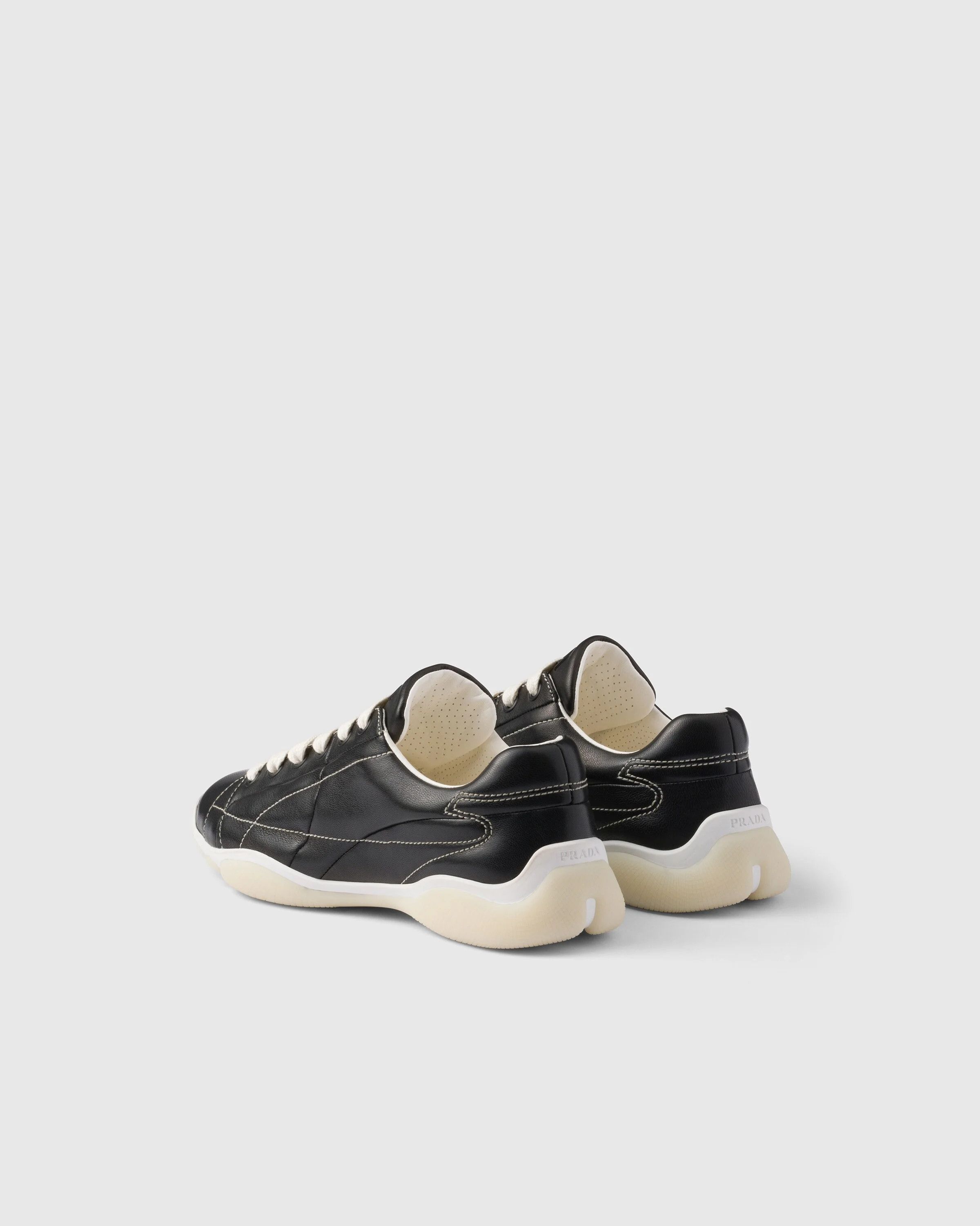Prada o1srvl11e0226 Dup / Nappa Leather Sneakers in Black Size US 8 / EU 41 - 4 Thumbnail