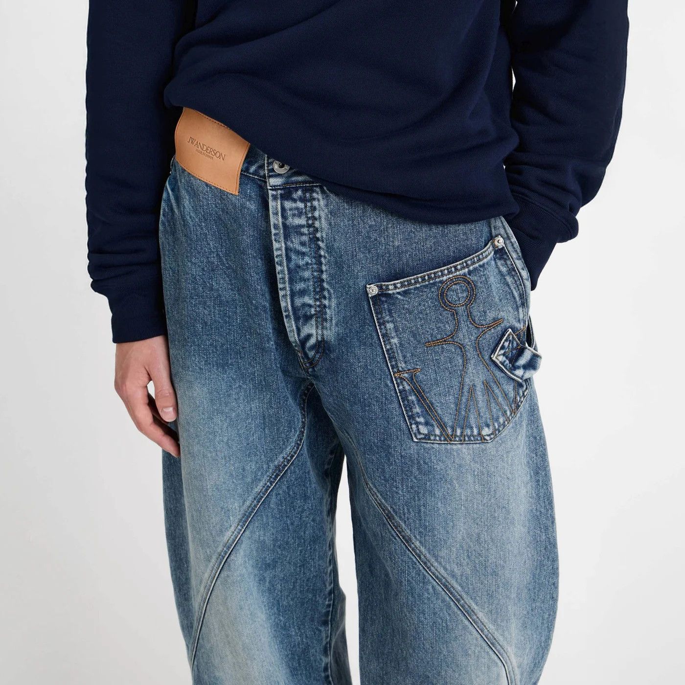 JW Anderson o1d2blof0526 Twisted-Denim Jeans in Blue Size US 28 / EU 44 - 4 Thumbnail
