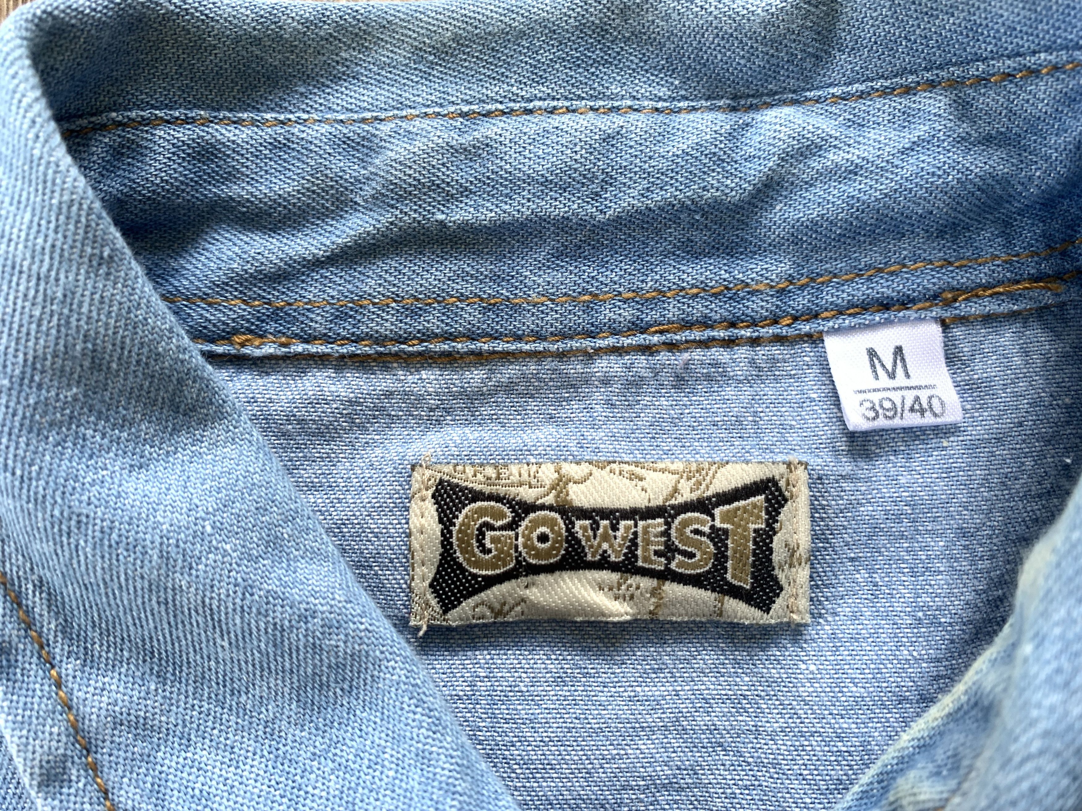 Other Vintage Go West Light Blue Western Denim Shirt Size US M / EU 48-50 / 2 - 5 Thumbnail