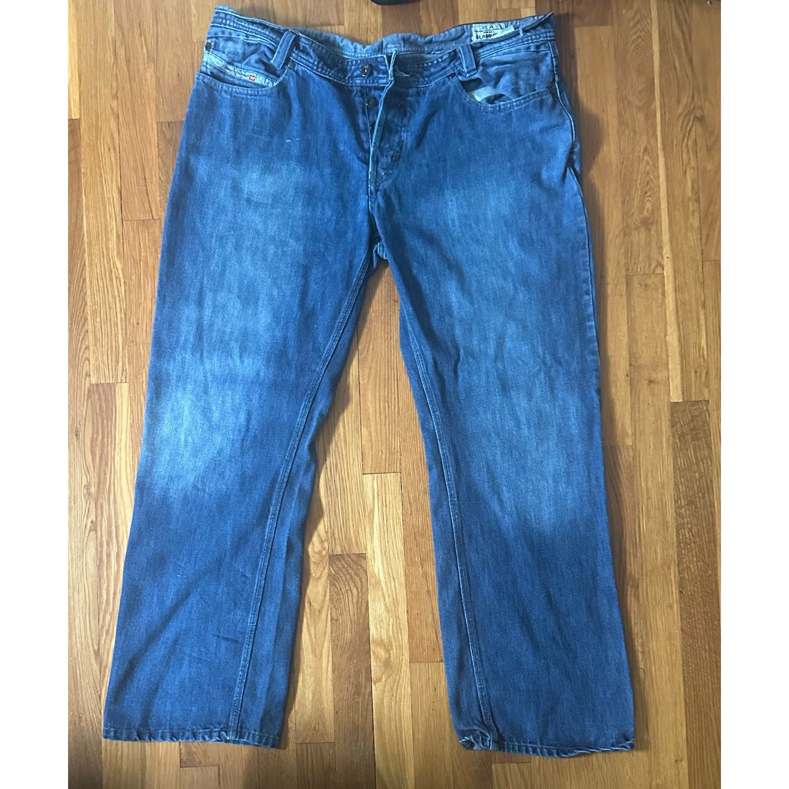 Diesel × Vintage Men DIESEL SLAMMER 71 Slim STRAIGHT Zipper Denim Jeans 38x32 Size US 38 / EU 54 - 1 Thumbnail