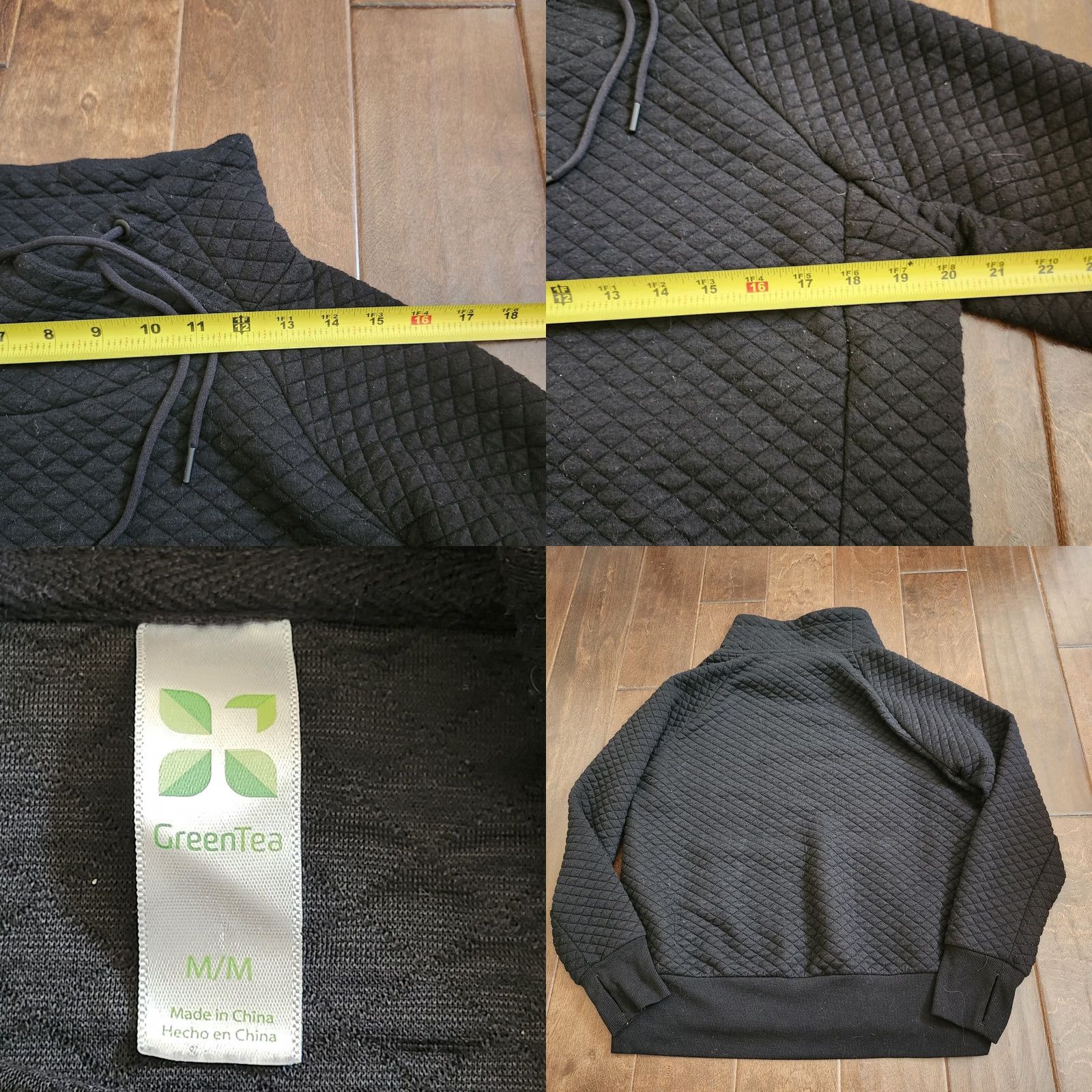 tentree Green Tea Sweatshirt Black Quilted Long Sleeve Pullover M Women Adults Medium Oversized Knit Flier? Size M / US 6-8 / IT 42-44 - 9 Thumbnail