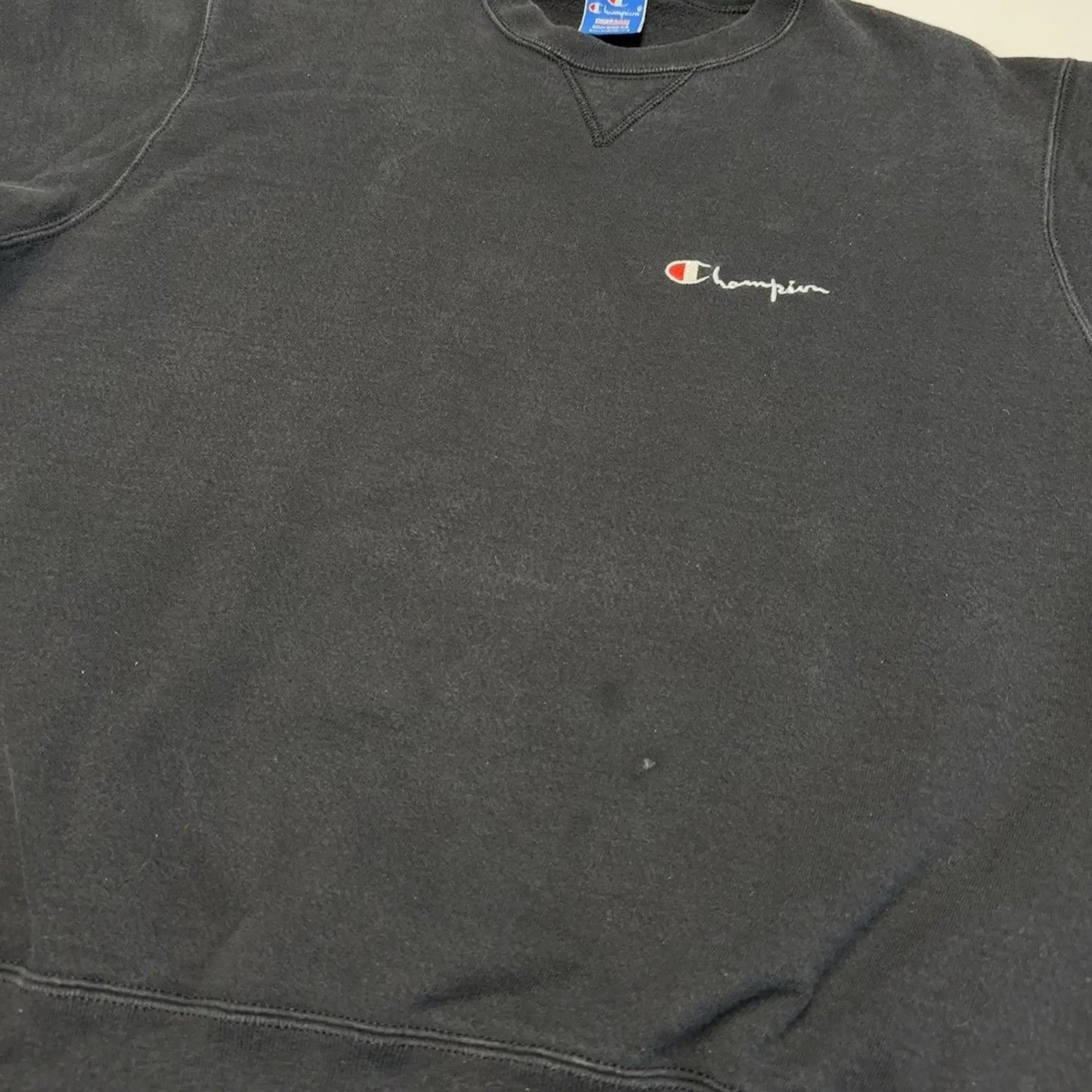 Champion × Vintage Vintage 90s Champion Sweatshirt Mens 2XL Black Crew Neck USA Size US XXL / EU 58 / 5 - 6 Thumbnail