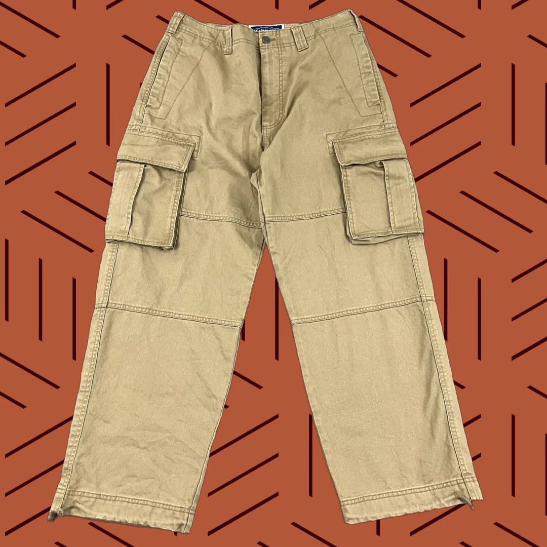 Old Navy OLD NAVY Pants Men 32 x 28 Brown Cavas Cargo Military Wide Leg Paratrooper Retro Pants Mens Brown Cargo Wide-Leg Retro 32x28 Size US 32 / EU 48 - 1 Thumbnail