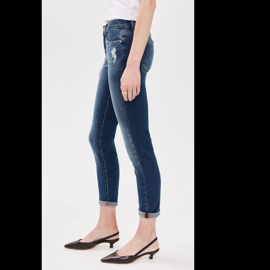 Other FRAME DENIM 'Le Garçon' Boyfriend Cropped Blue Jeans Size 26 Size 26" / US 2 / IT 38 - 1 Thumbnail