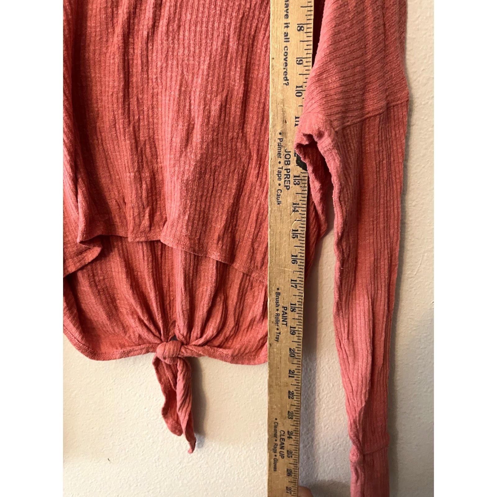 Abercrombie & Fitch Abercrombie & Fitch Women’s XS Ribbed Tie Front Pink Long Sleeve Blouse Size XS / US 0-2 / IT 36-38 - 4 Thumbnail