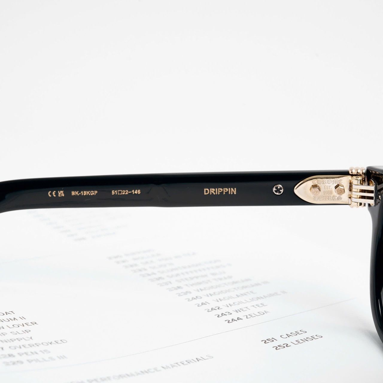 Chrome Hearts CHROME HEARTS DRIPPIN BLACK/18KGP GLASSES Size ONE SIZE - 5 Thumbnail