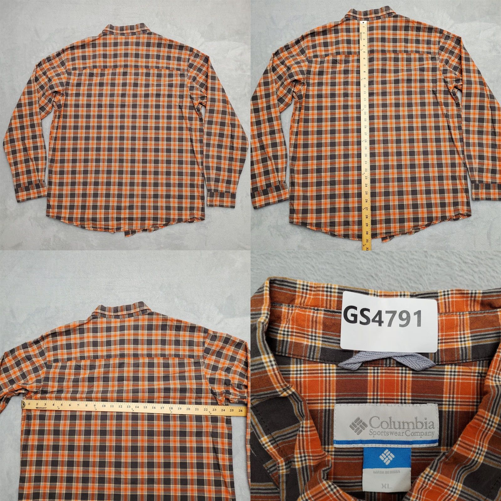 Vintage Columbia Shirt Men XL Brown Plaid Button Long Sleeve 100% Cotton Casual Size US XL / EU 56 / 4 - 8 Thumbnail