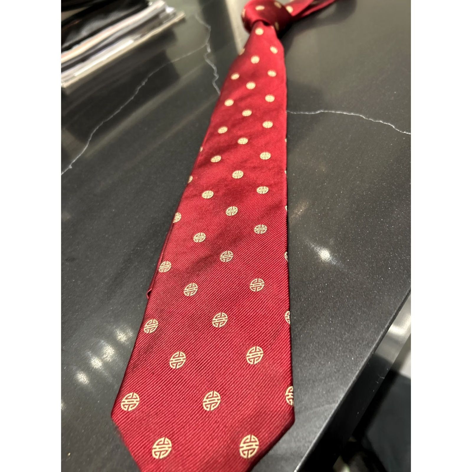 Vintage VINTAGE Gumps Silk Tie Burgundy Men Tie Silk Size ONE SIZE - 5 Thumbnail
