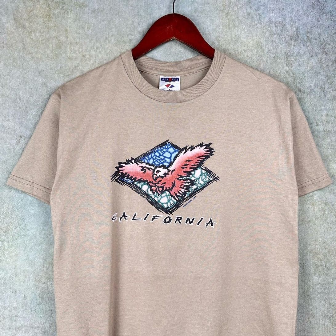 Jerzees × Vintage Vintage 90s California State T Shirt Sz L Tan Souvenir Size L / US 10 / IT 46 - 2 Thumbnail