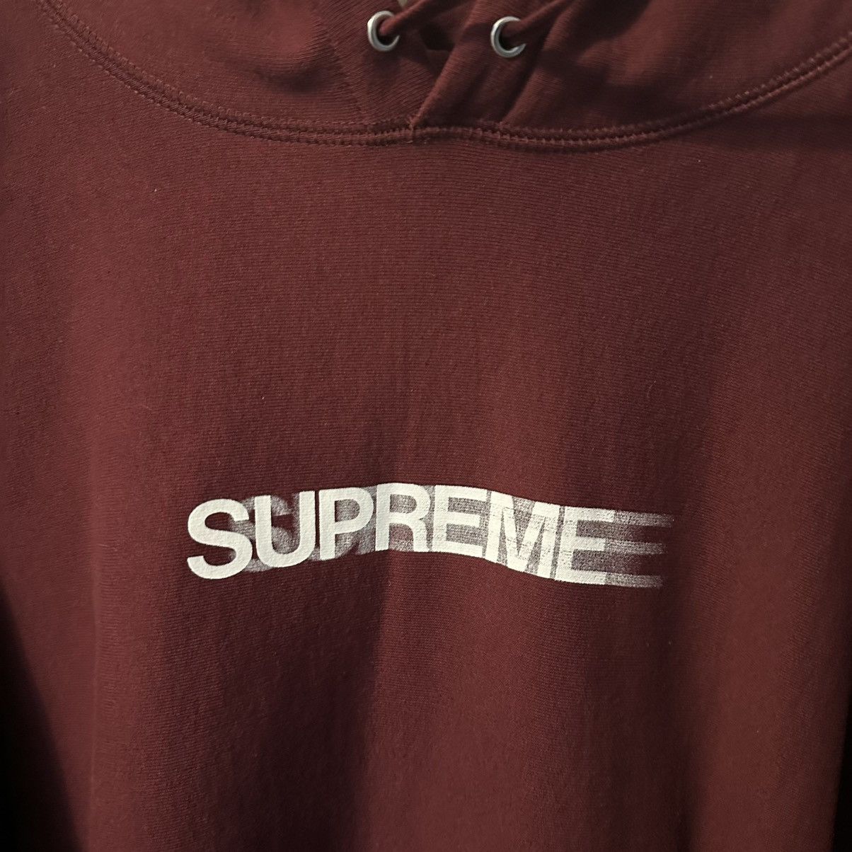 Supreme Supreme Motion Logo Hooded Sweatshirt Burgundy Size