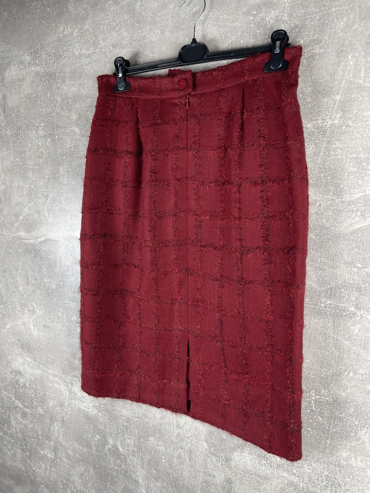 Yves Saint Laurent Yves Saint Laurent Variation 80s Wool Skirt Suit Burgundy Size XL / US 12-14 / IT 48-50 - 14 Thumbnail