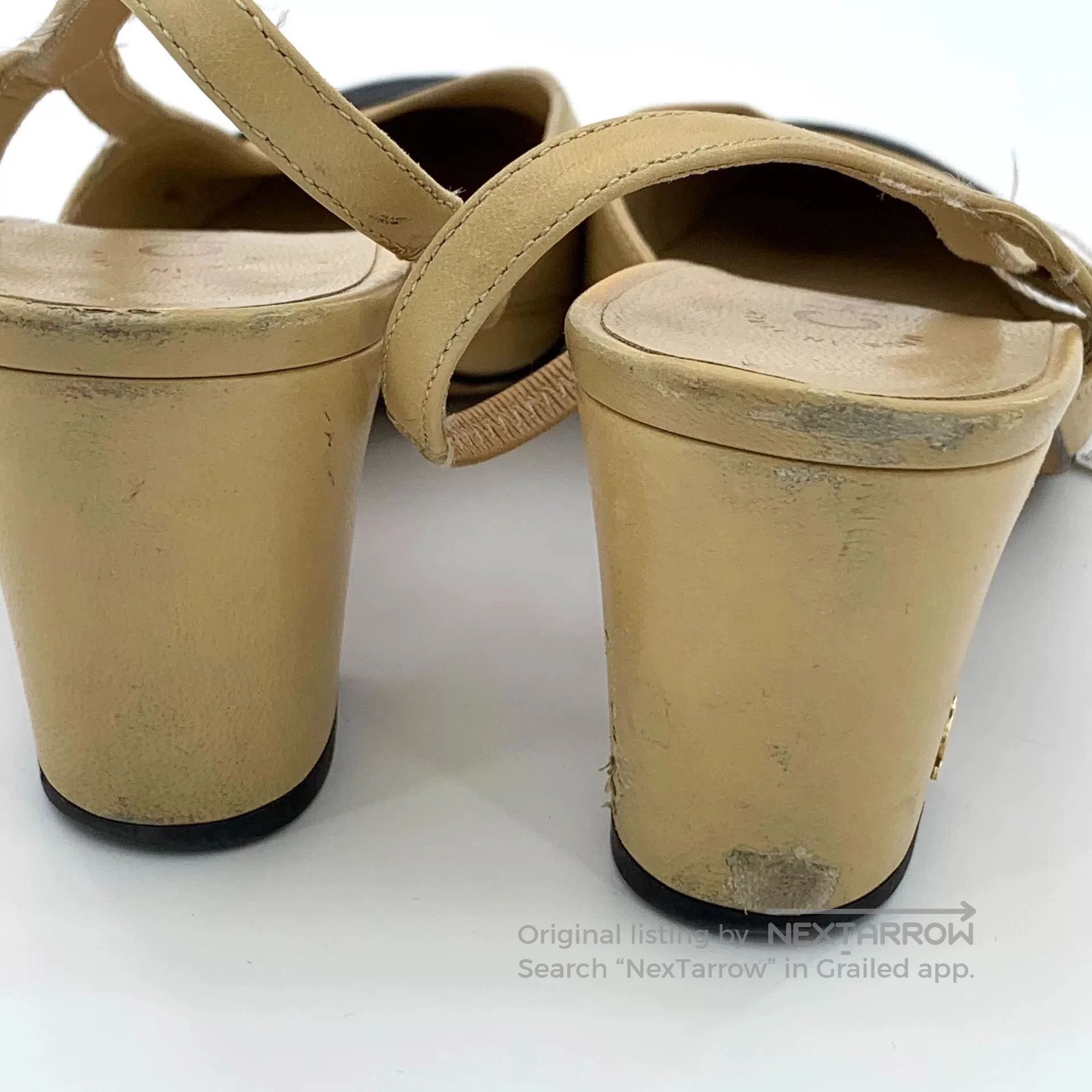 Chanel Chanel Slingback Leather Sandals. Size US 5 / IT 35 - 9 Thumbnail