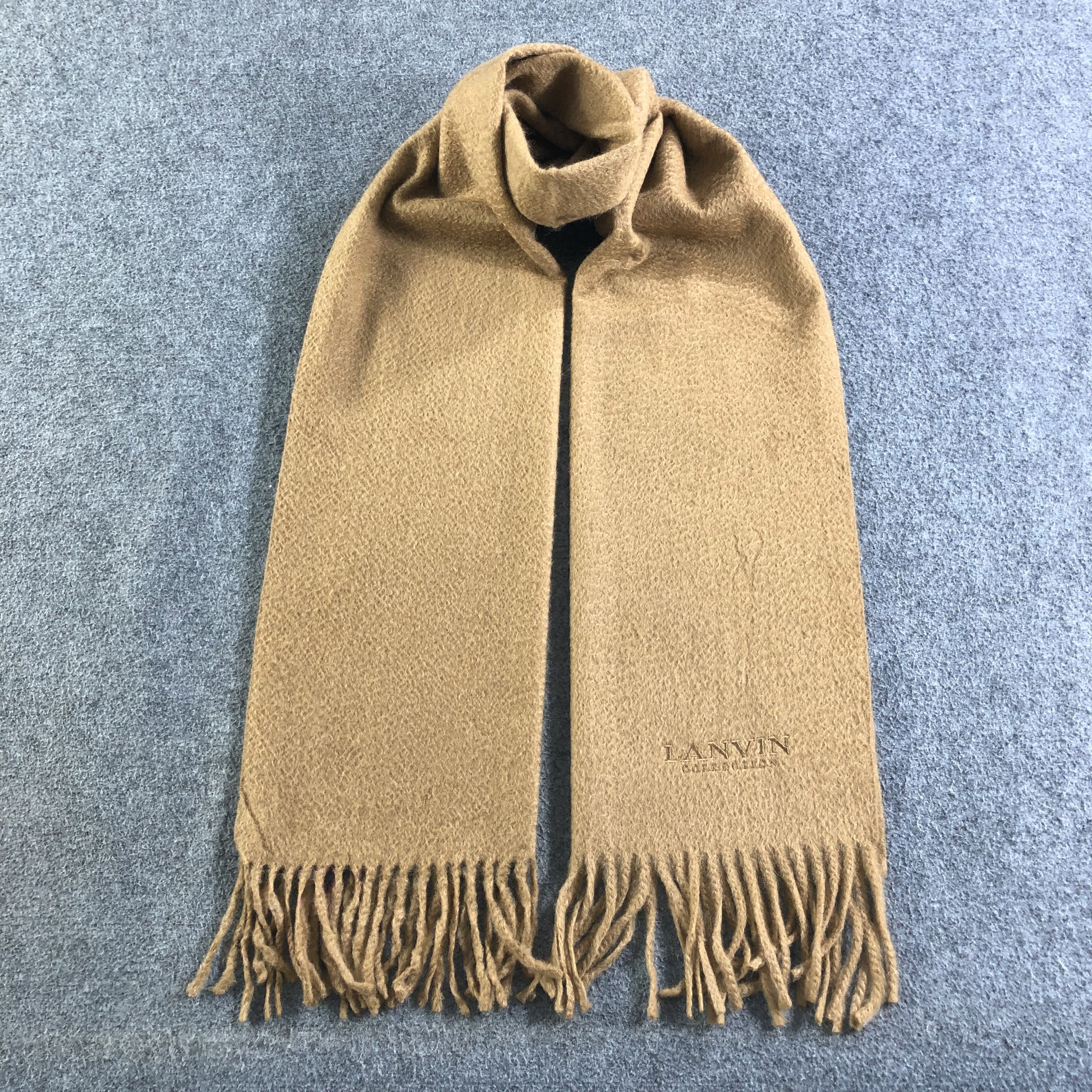 Lanvin Lanvin Plain Cashmere Scarf Muffler Neckwear V2593 Size ONE SIZE - 1 Thumbnail