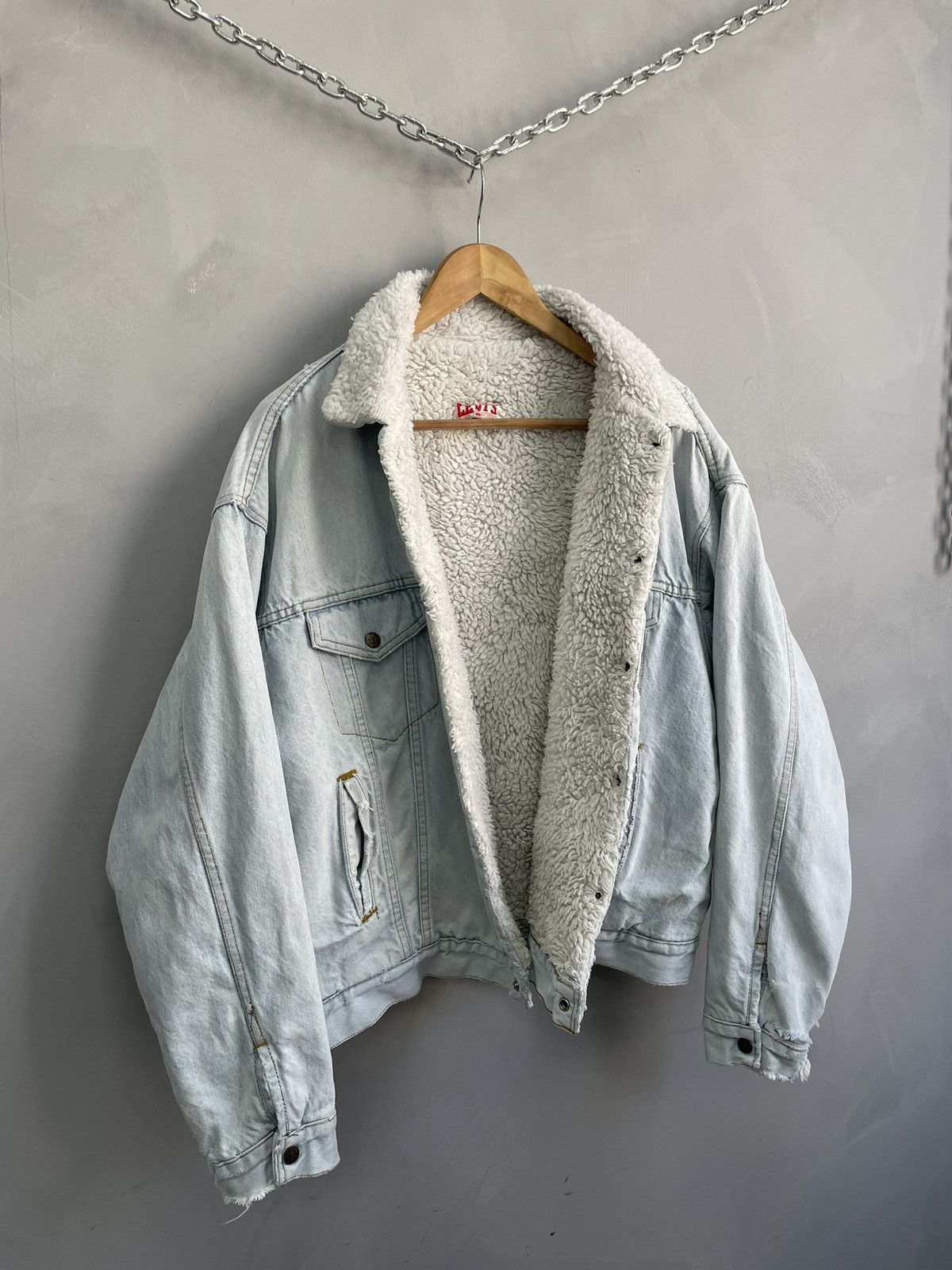 Levi's Sherpa 80s Levi’s made in USA faded Kanye west style jacket Size US L / EU 52-54 / 3 - 9 Thumbnail
