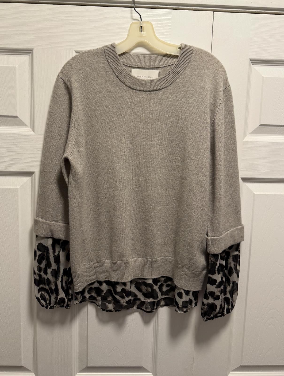 Designer Brochu Walker Layered Sweater + Blouse Combo – Sz S 478$ Size S / US 4 / IT 40 - 6 Thumbnail
