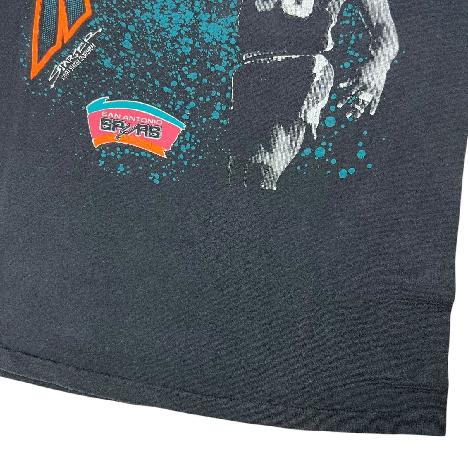NBA × Starter × Vintage 1990 Starter San Antonio Spurs David Robinson faded NBA tee Size US L / EU 52-54 / 3 - 3 Thumbnail