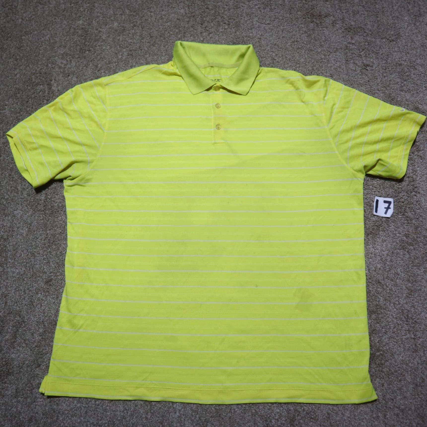 Nike Nike Tour Performance Polo Shirt Golf 2XL Yellow Striped Logo Shirt Mens Polo 2XL Nike Tour Performance Golf Shirt Size US XXL / EU 58 / 5 - 3 Thumbnail