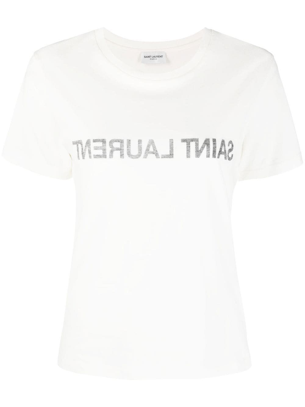 Saint Laurent Paris SAINT LAURENT REVERSE COTTON T-SHIRT Size L / US 10 / IT 46 - 1 Thumbnail
