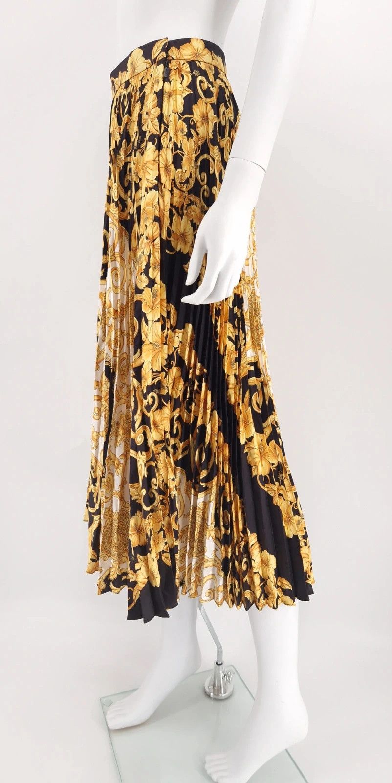 Versace Versace Mainline Baroque Pleated Silk Maxi Skirt Size 26" / US 2 / IT 38 - 3 Thumbnail