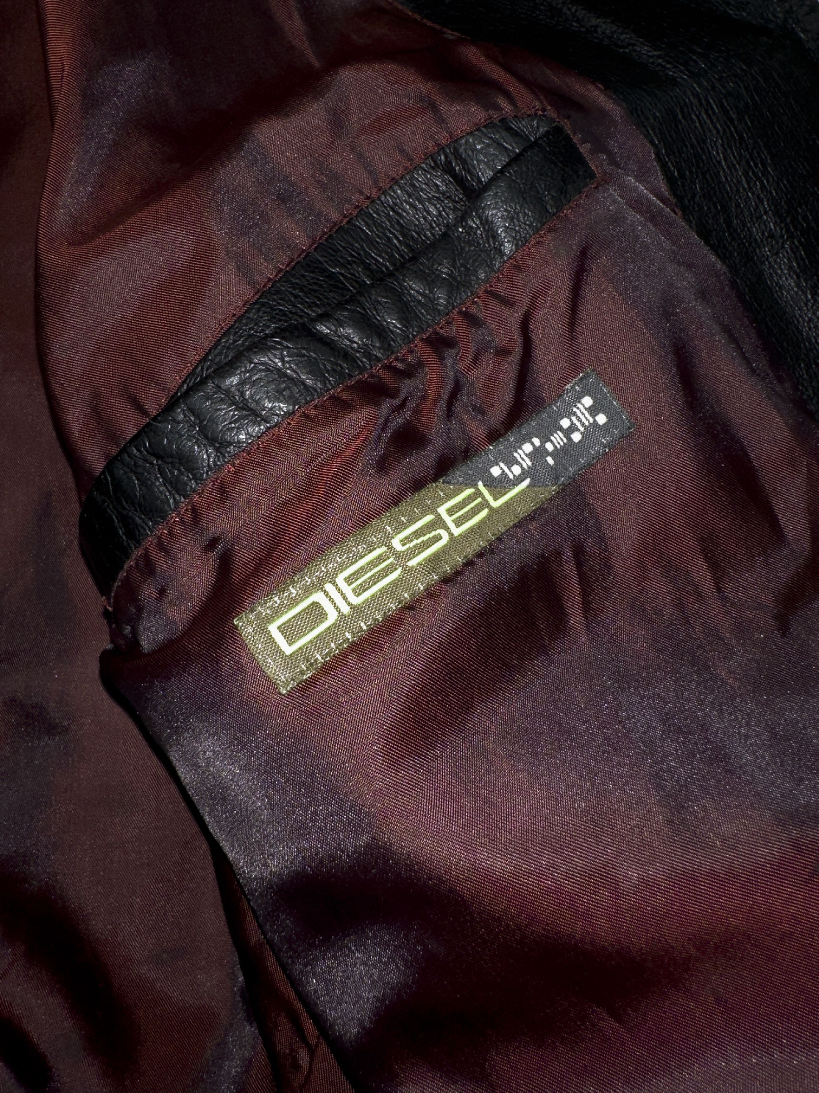 Diesel Diesel Leather Black Button Up Collared Overcoat Moto Biker Size US XL / EU 56 / 4 - 5 Thumbnail