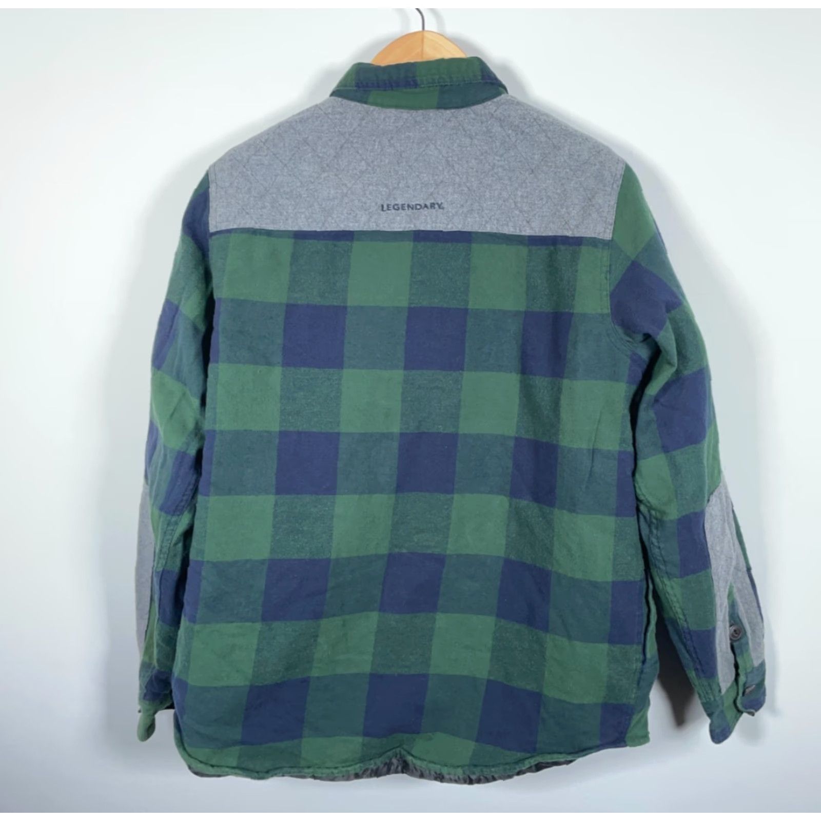 Vintage Legendary Whitetails Flannel Shirt Jacket Adult Large Green Blue Plaid Shacket Size US XL / EU 56 / 4 - 2 Thumbnail