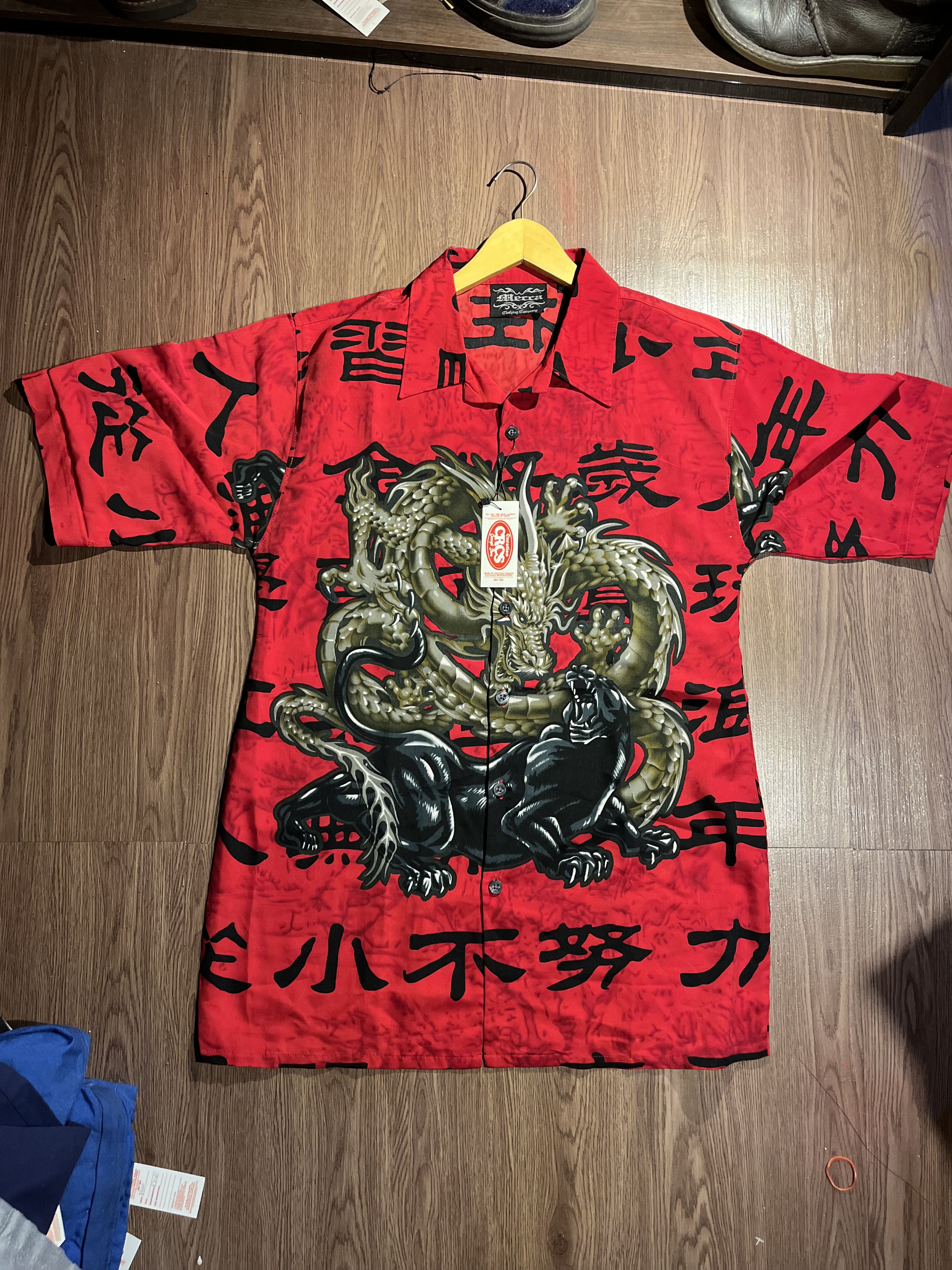 Mecca Vintage Mecca Japanese “Ryu” Dragon Full Print Shirt Size US XL / EU 56 / 4 - 1 Thumbnail