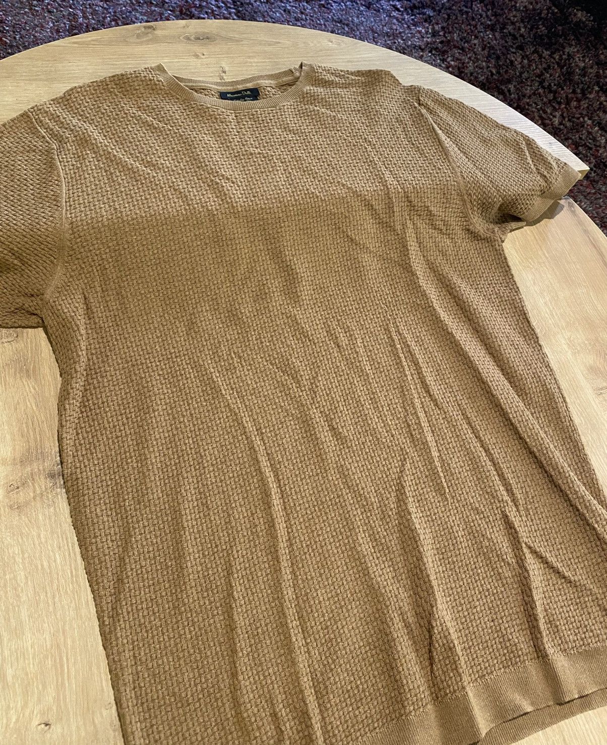 Massimo Dutti Massimo Dutti Textured Knit T-Shirt Size US XL / EU 56 / 4 - 1 Thumbnail