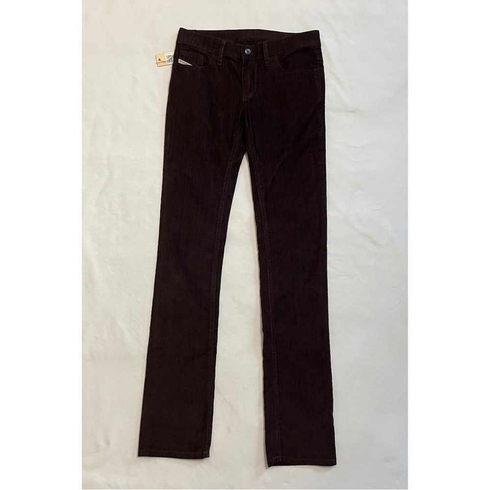 Diesel NWT New Diesel Straight Leg Corduroy Brown Pants Size 24 Size 24" / US 00 / IT 34 - 2 Thumbnail