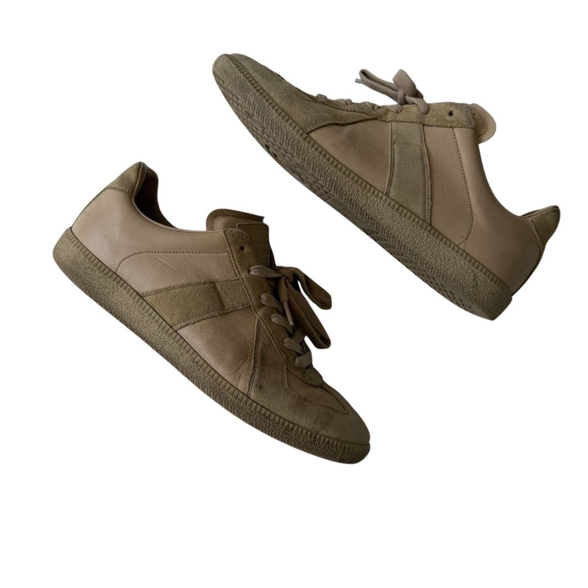 Maison Margiela Maison Margiela Leather Low-Top German Trainer GAT Beige Size US 9 / EU 42 - 6 Thumbnail