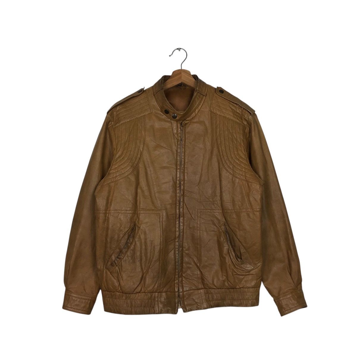 Japanese Brand 📌Vintage Biker Leather Jacket Unknown Brand Issey Miyake Size US L / EU 52-54 / 3 - 2 Thumbnail
