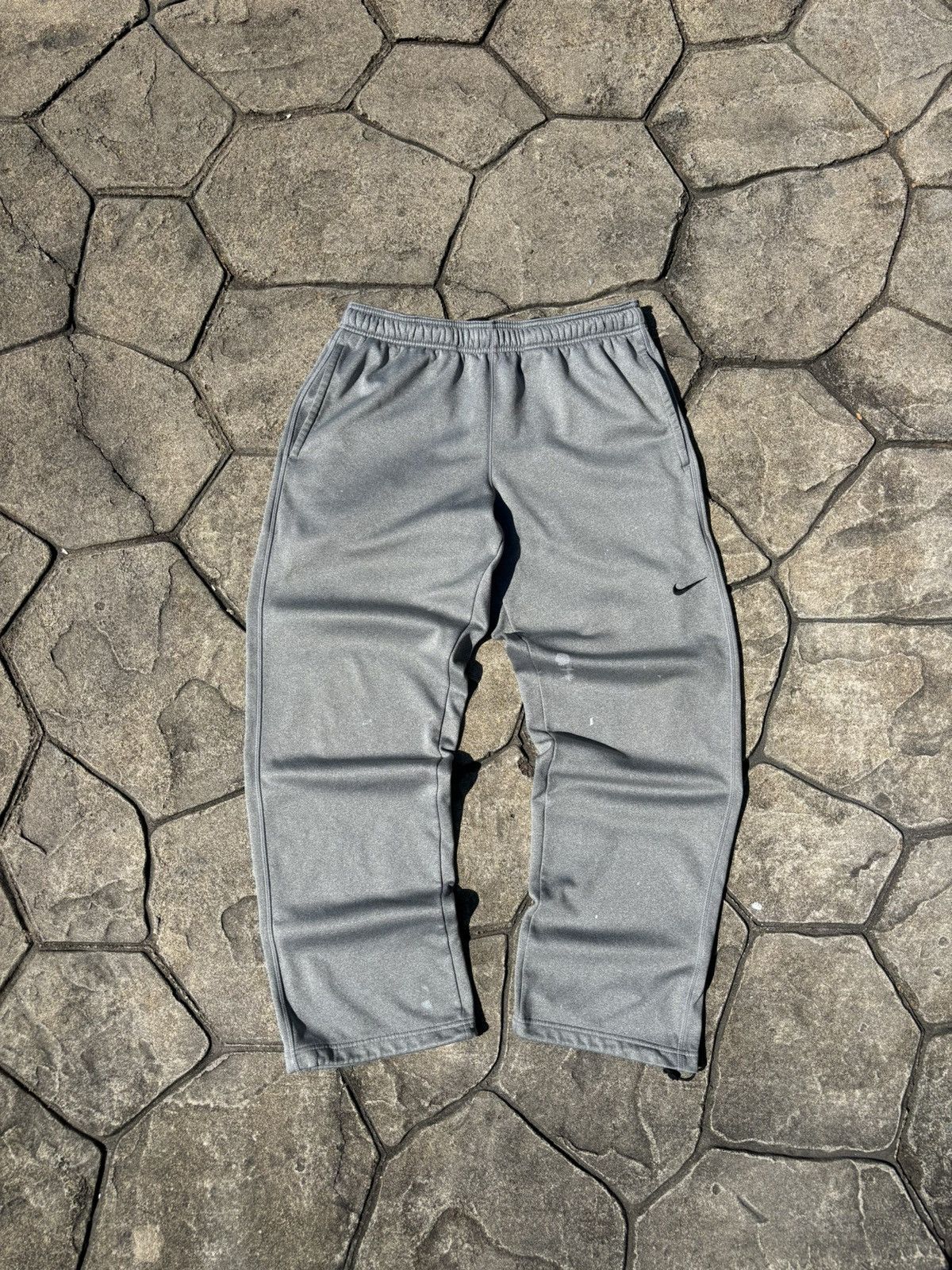 Nike × Vintage Y2K Nike Baggy Fit Thrashed Grey Sweatpants Size US 38 / EU 54 - 1 Thumbnail