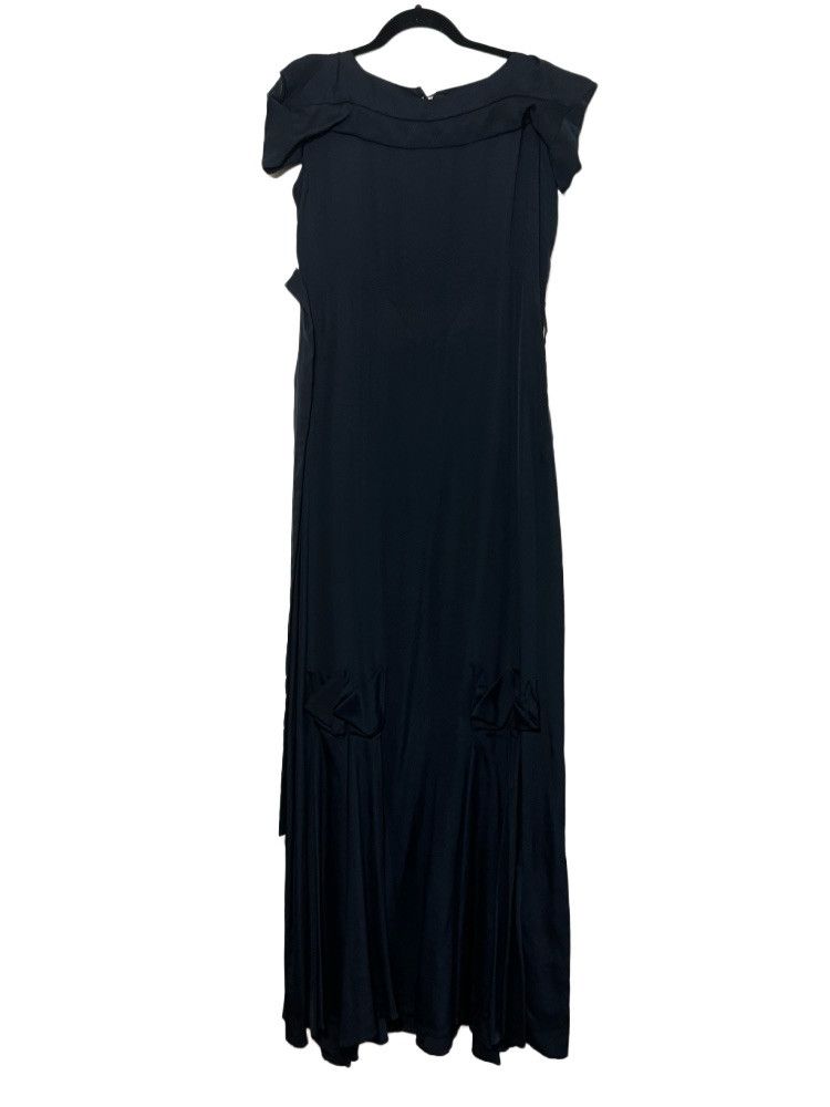Other × Vintage Vintage 1940's Dark Blue Gown w White Bakelite Buttons Size M / US 6-8 / IT 42-44 - 1 Thumbnail