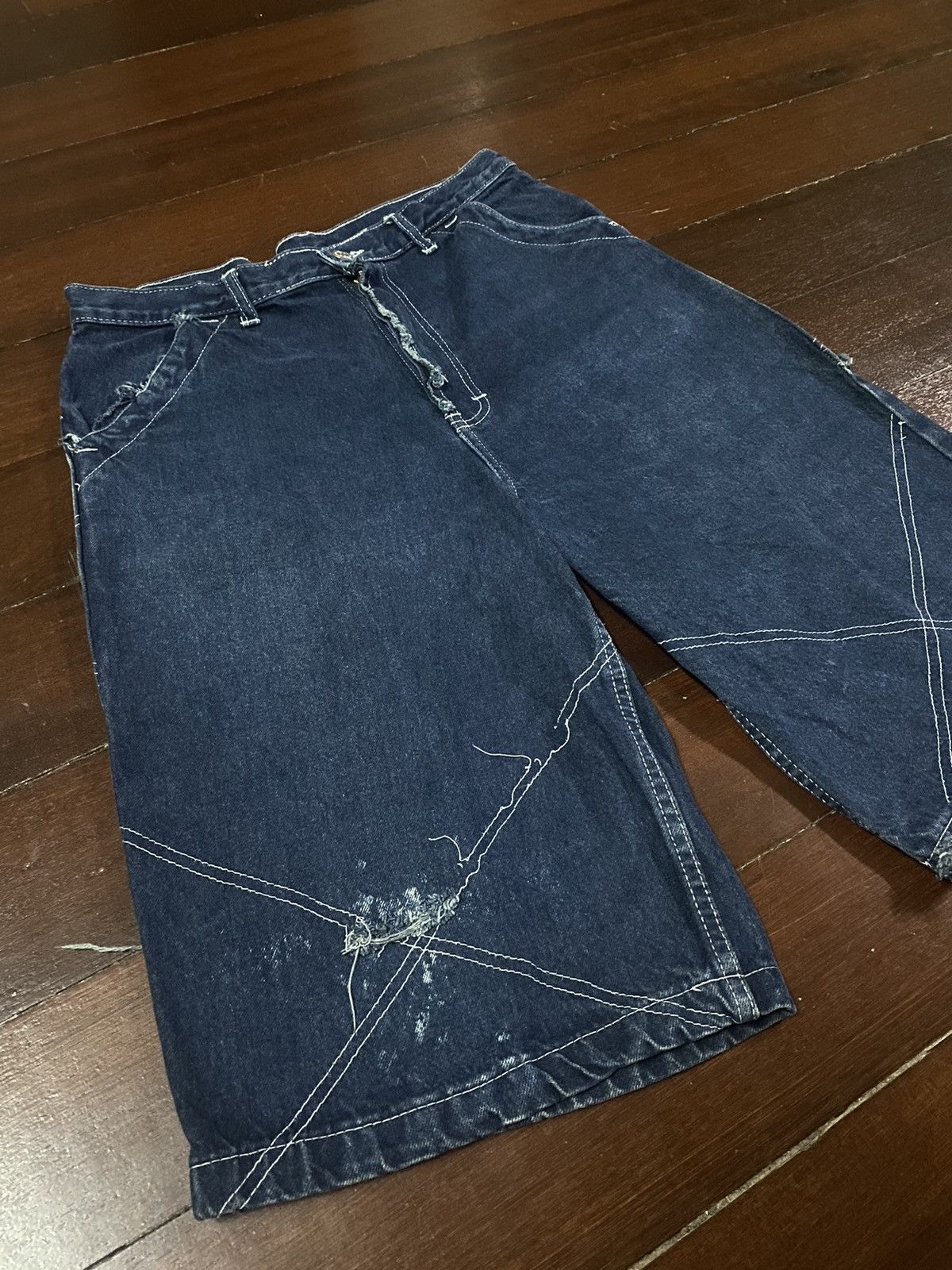 JNCO FIRE 🔥 FAD SPORT LOW DOWN DENIM OVER POCKET DISTRESSED Size US 33 - 3 Thumbnail