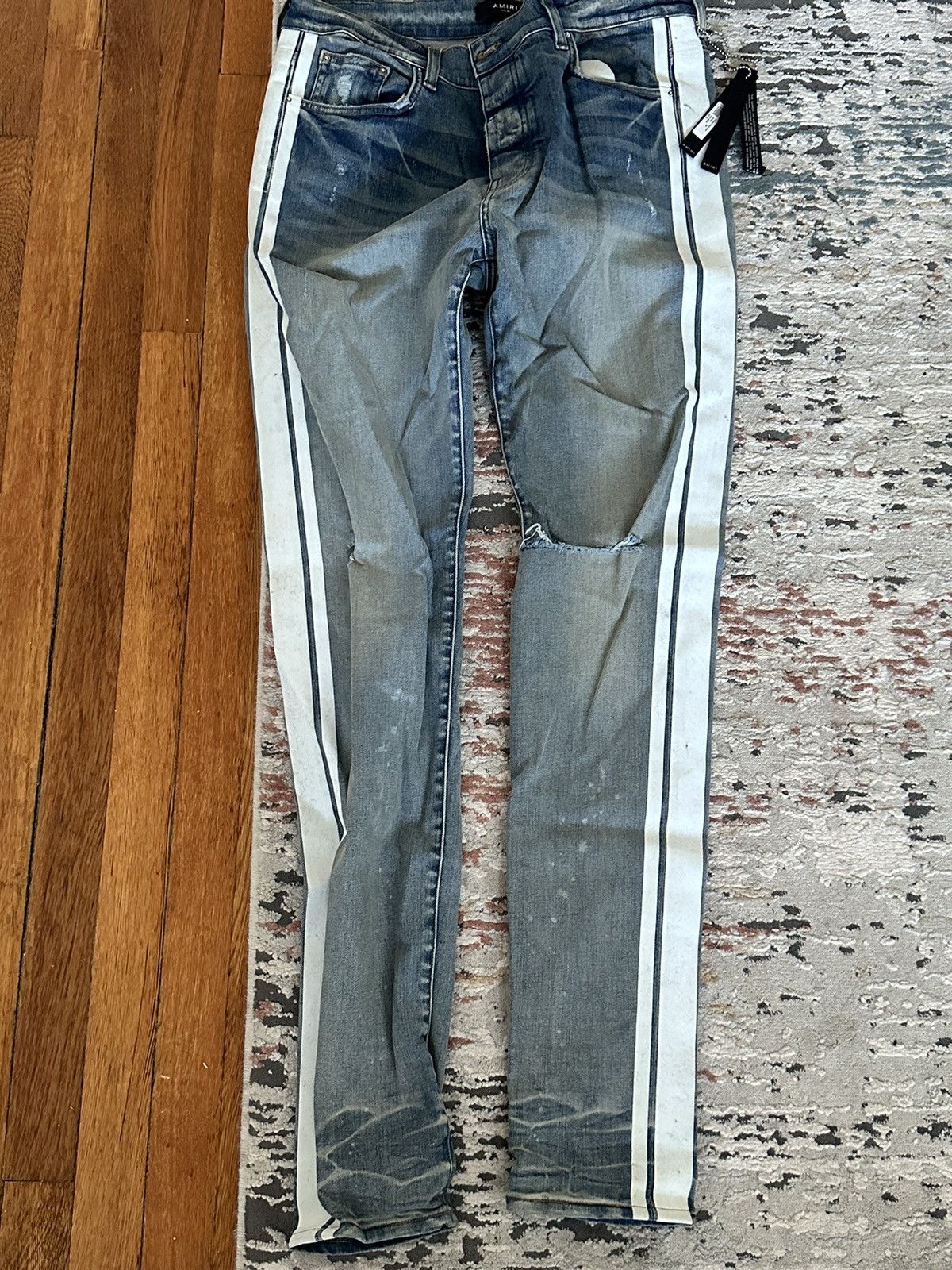 Image of Amiri Track Denim in Blue, Men's (Size 36)