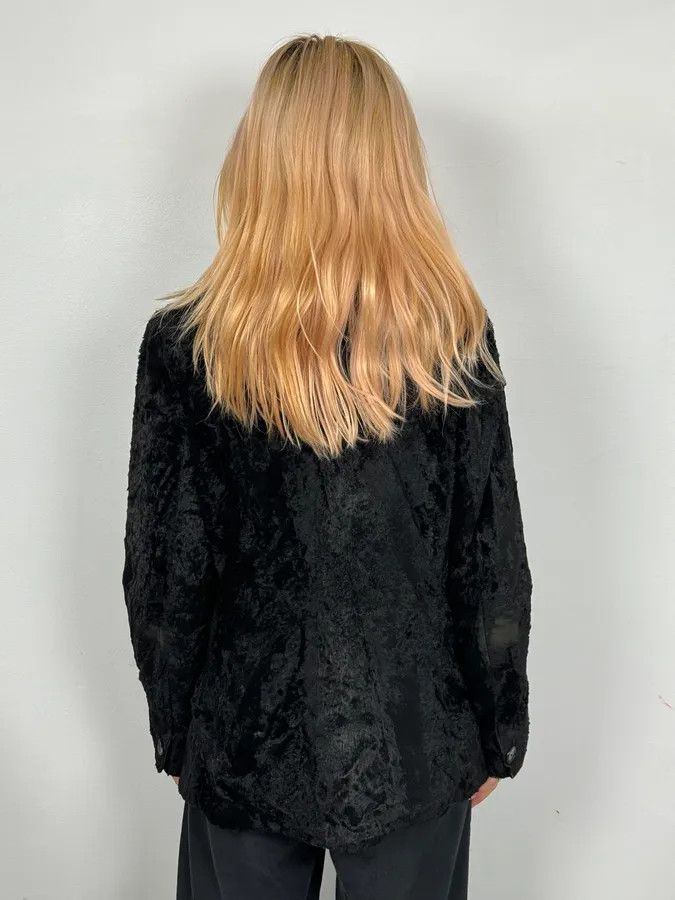 Jean Paul Gaultier 2000s Jean Paul Gaultier Black Fur Velvet Blazer Jacket Size S / US 4 / IT 40 - 3 Thumbnail