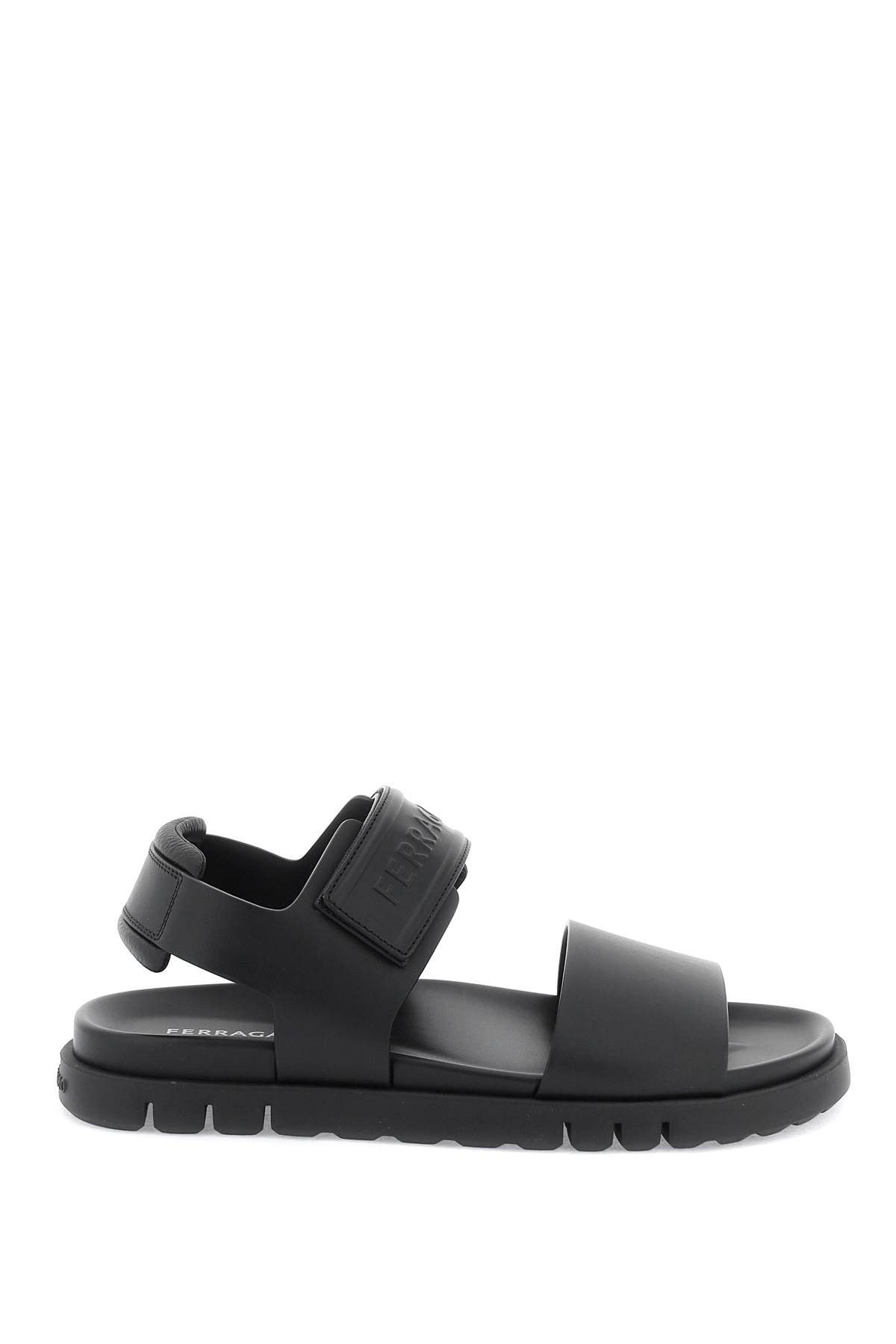 image of Salvatore Ferragamo Ferragamo Double Strap Sandals With Stylish Design in Black, Men's (Size 6)